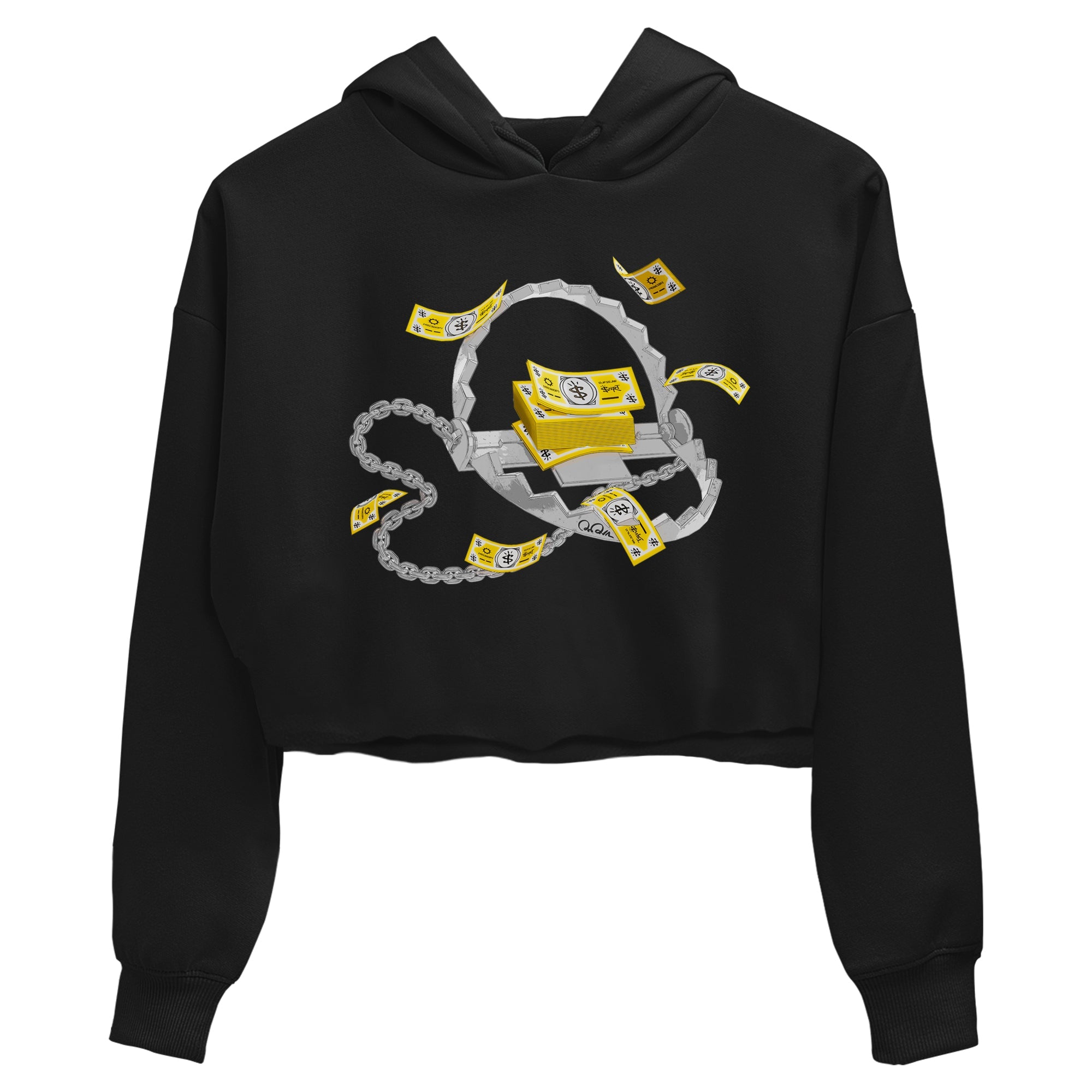 Air Jordan 1 Yellow Ochre shirt to match jordans Trap Money sneaker tees AJ1 Yellow Ochre Drip Gear Zone Black 2 crop length shirt