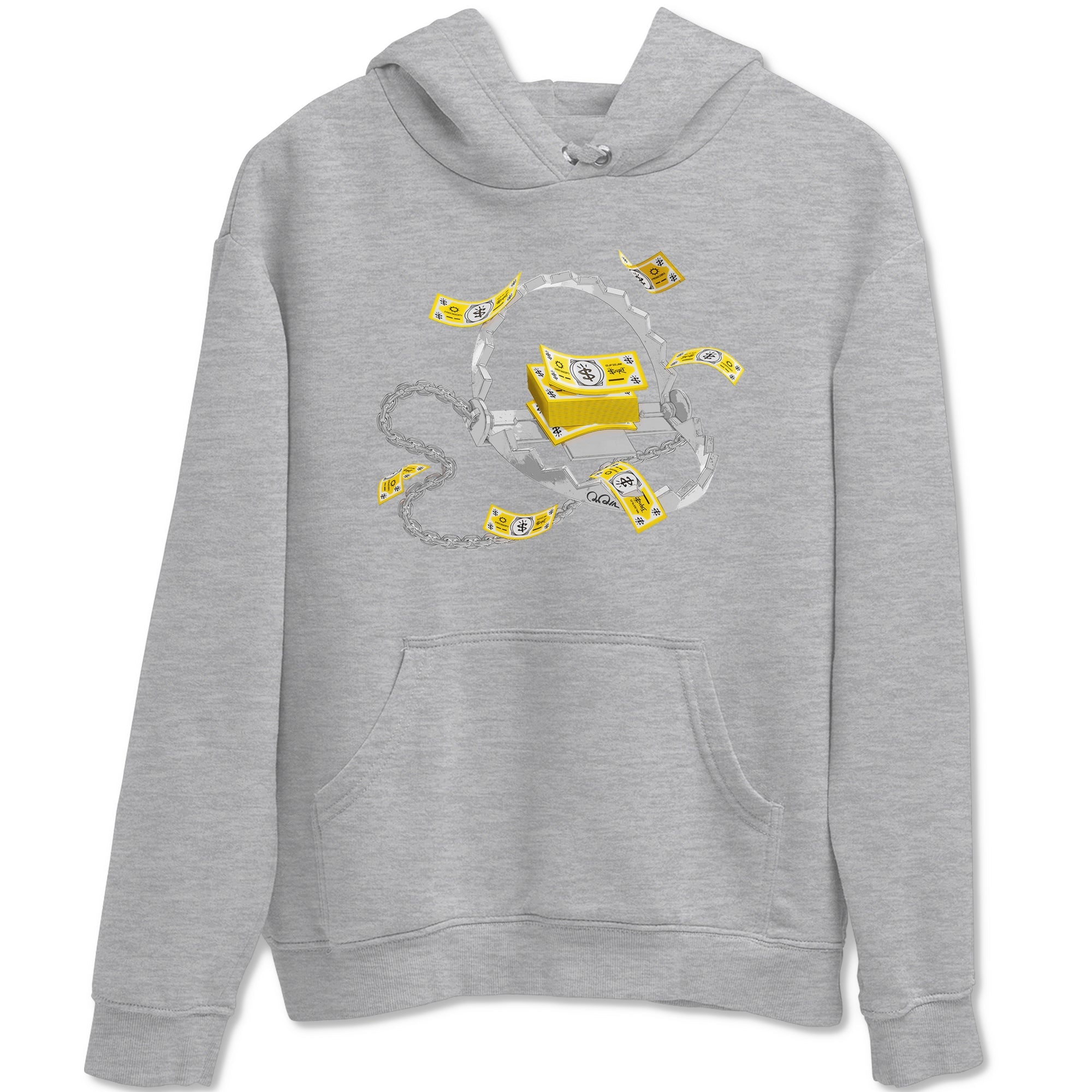 Air Jordan 1 Yellow Ochre shirt to match jordans Trap Money sneaker tees AJ1 Yellow Ochre Drip Gear Zone unisex cotton Heather Grey 2 crew neck shirt