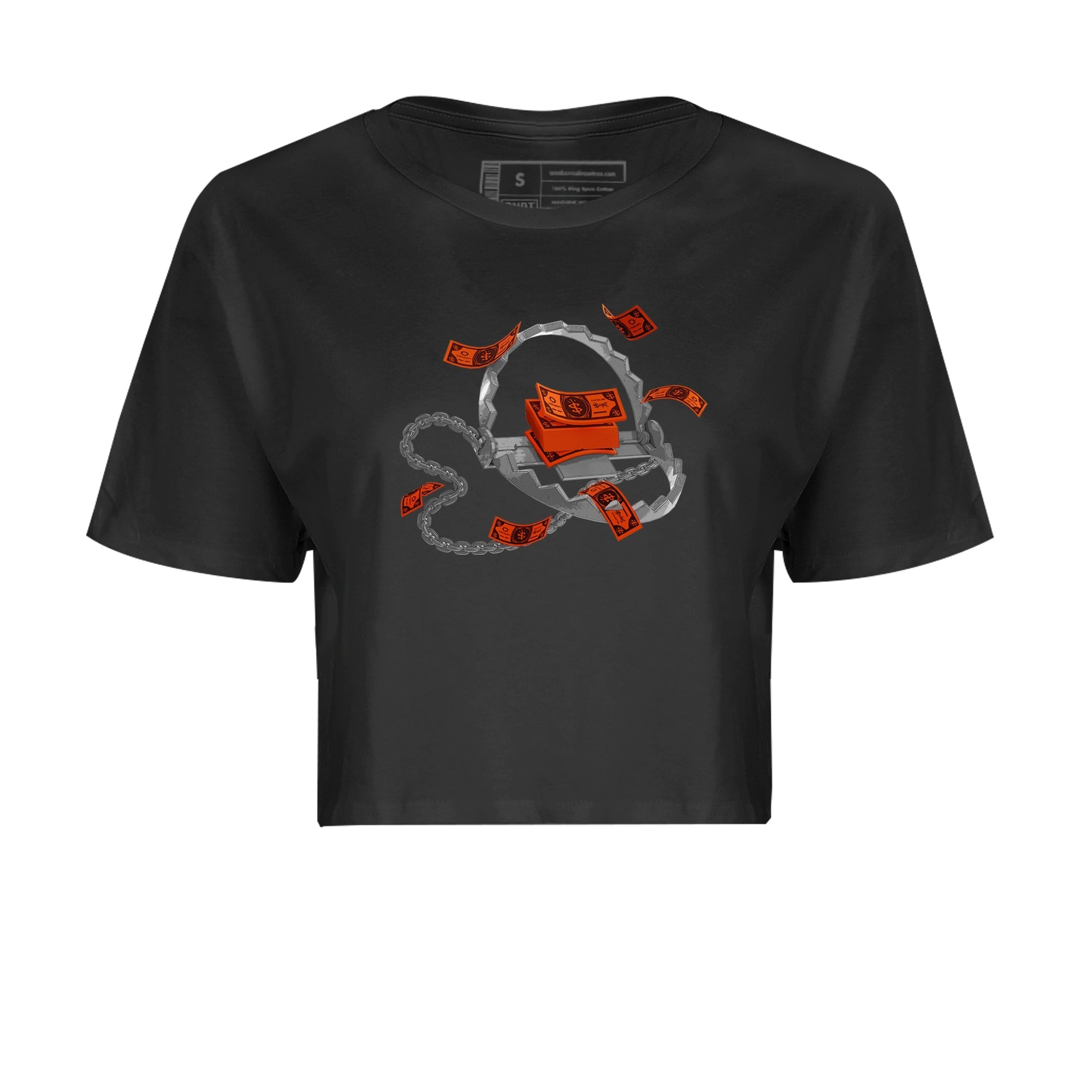 Air Jordan 12 Brilliant Orange Sneaker Match Tees Trap Money Streetwear Sneaker Shirt AJ12 Brilliant Orange Sneaker Release Tees Women's Shirts Black 2