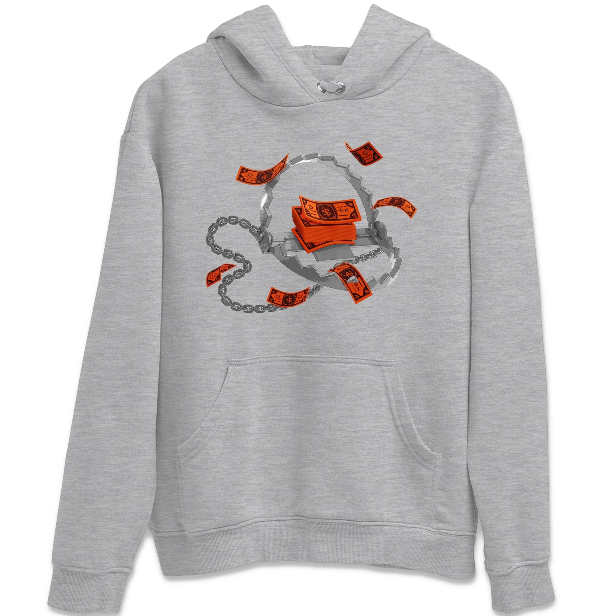 Air Jordan 12 Brilliant Orange Sneaker Match Tees Trap Money Streetwear Sneaker Shirt AJ12 Brilliant Orange Sneaker Release Tees Unisex Shirts Heather Grey 2