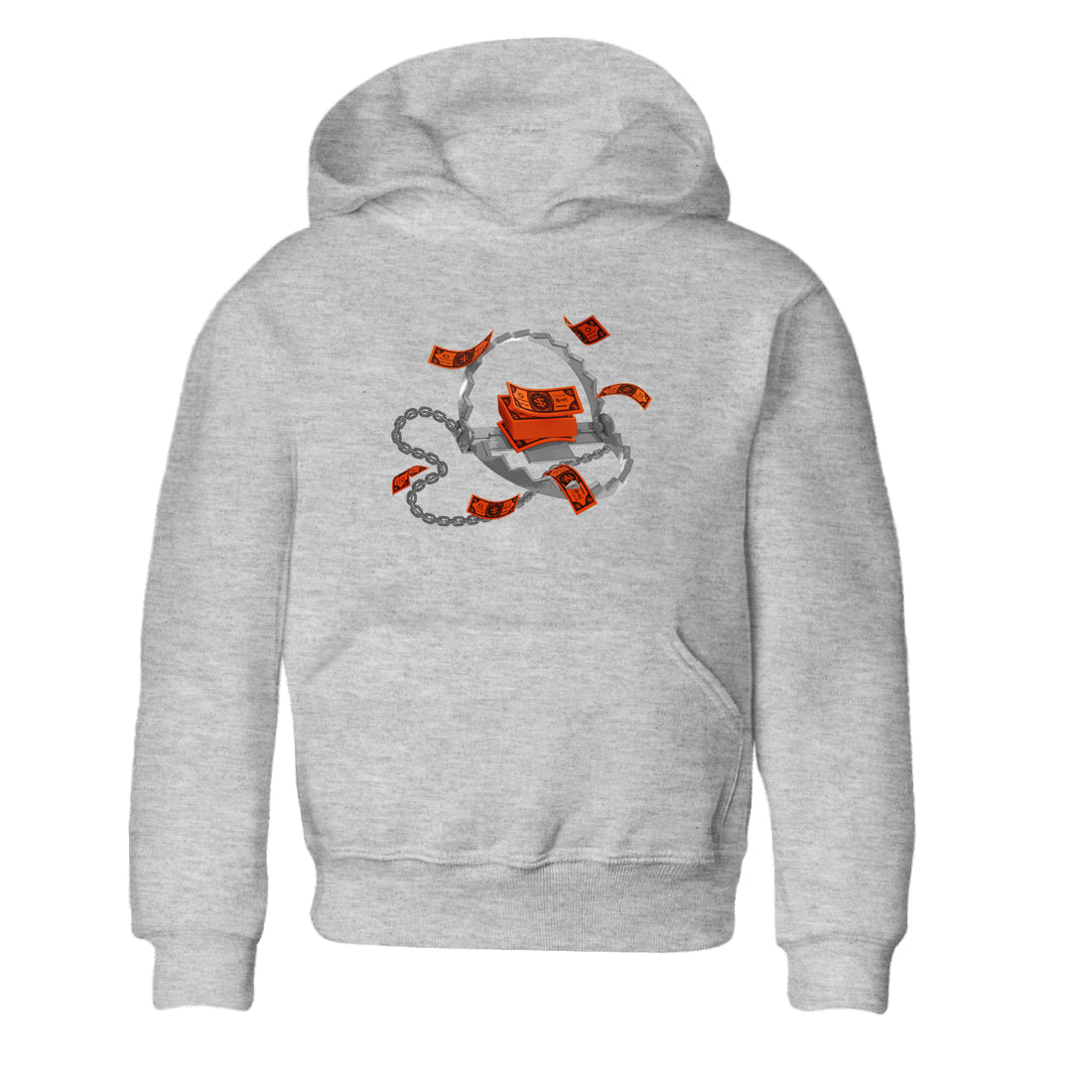 Air Jordan 12 Brilliant Orange Sneaker Match Tees Trap Money Streetwear Sneaker Shirt AJ12 Brilliant Orange Sneaker Release Tees Kids Shirts Heather Grey 2