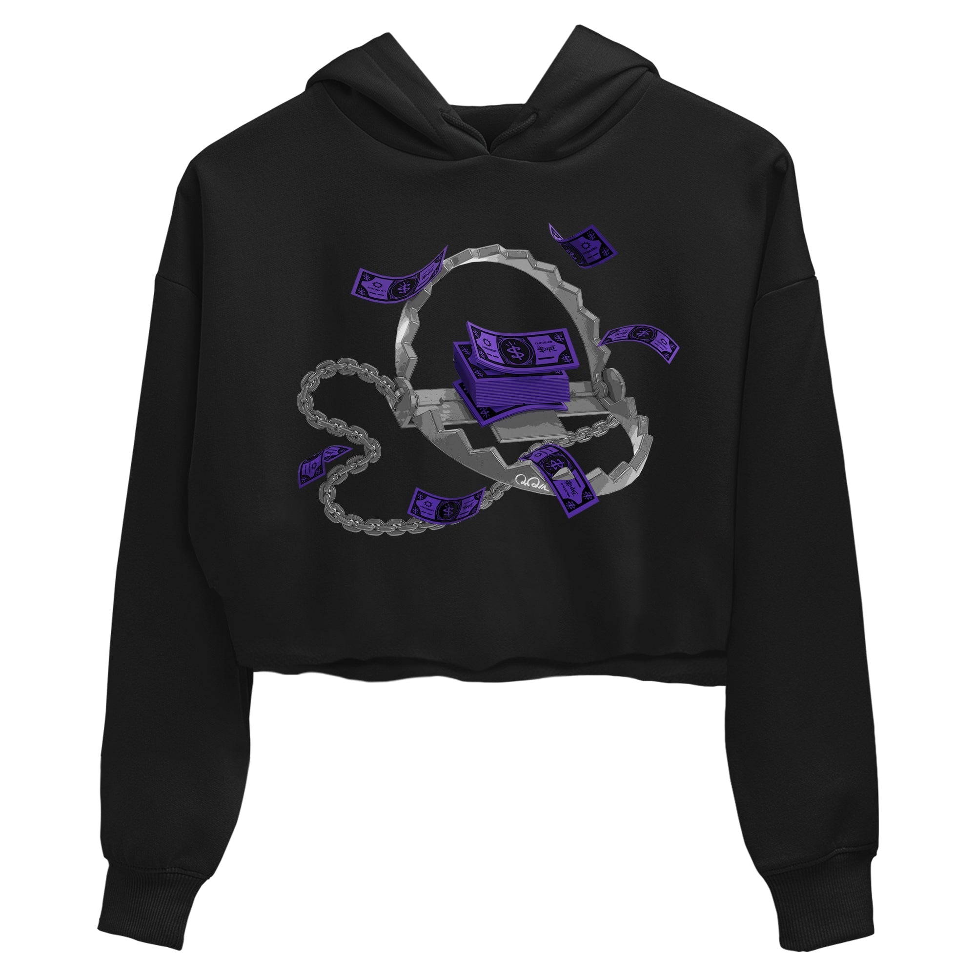 Air Jordan 12 Field Purple Sneaker Match Tees Trap Money Streetwear Sneaker Shirt AJ12 Field Purple Sneaker Release Tees Women's Shirts Black 2