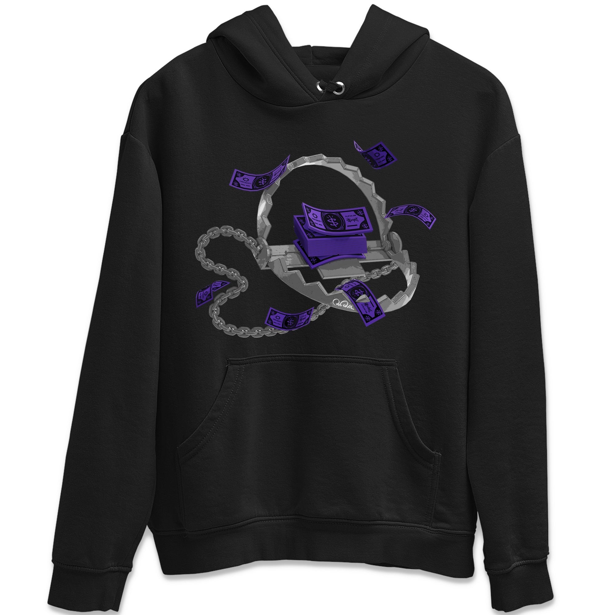 Air Jordan 12 Field Purple Sneaker Match Tees Trap Money Streetwear Sneaker Shirt AJ12 Field Purple Sneaker Release Tees Unisex Shirts Black 2