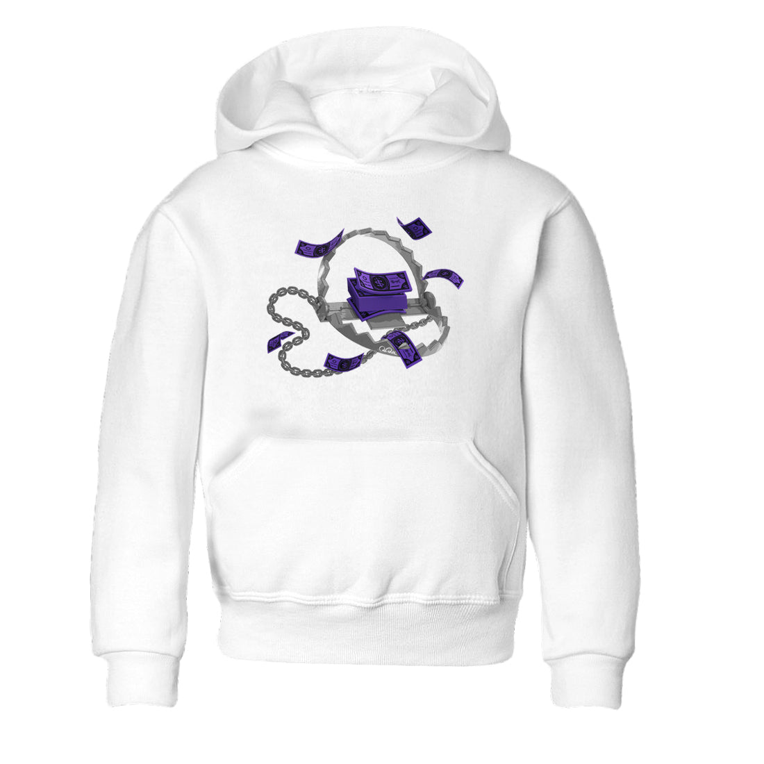 Air Jordan 12 Field Purple Sneaker Match Tees Trap Money Streetwear Sneaker Shirt AJ12 Field Purple Sneaker Release Tees Kids Shirts White 2