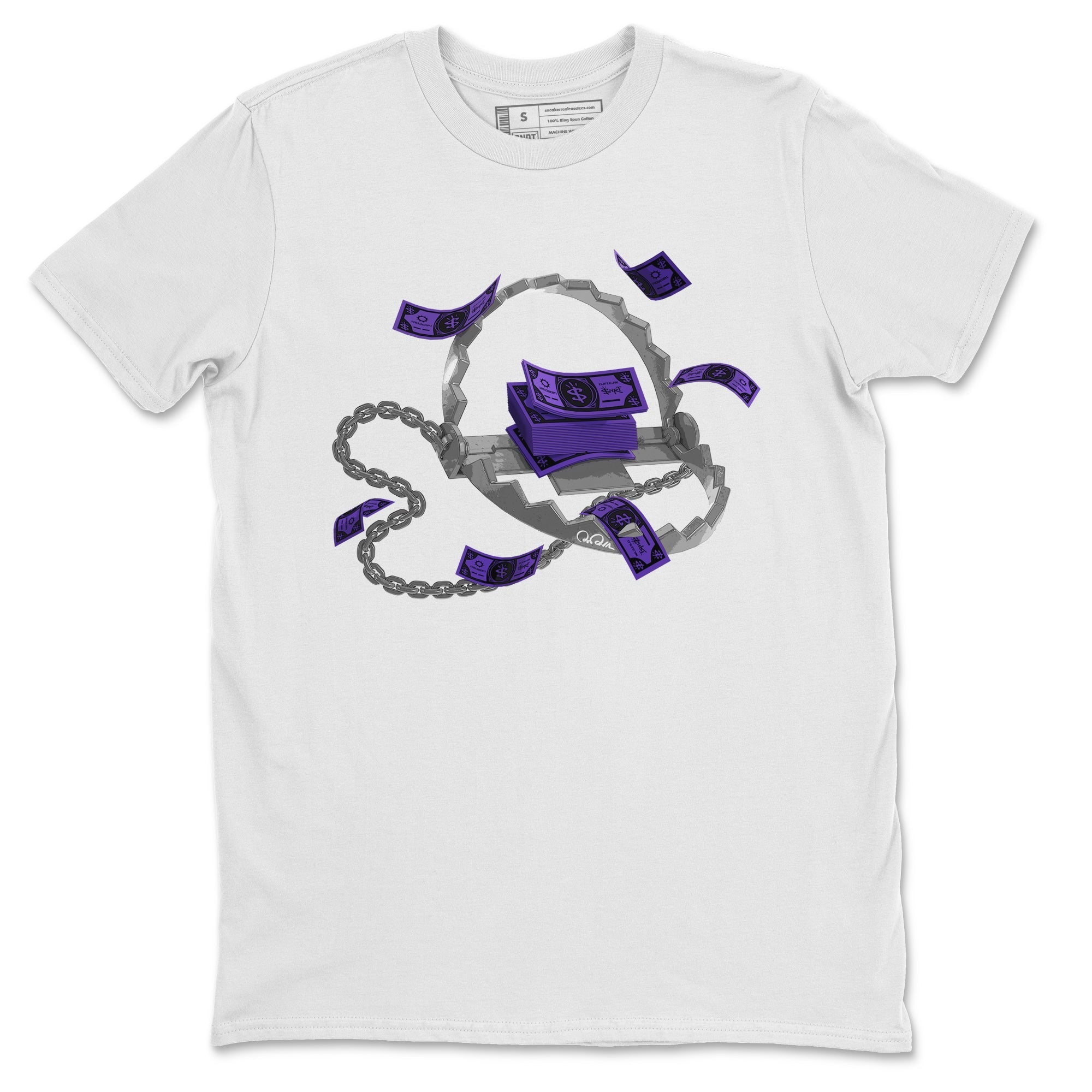 Air Jordan 12 Field Purple Sneaker Match Tees Trap Money Streetwear Sneaker Shirt AJ12 Field Purple Sneaker Release Tees Unisex Shirts White 2