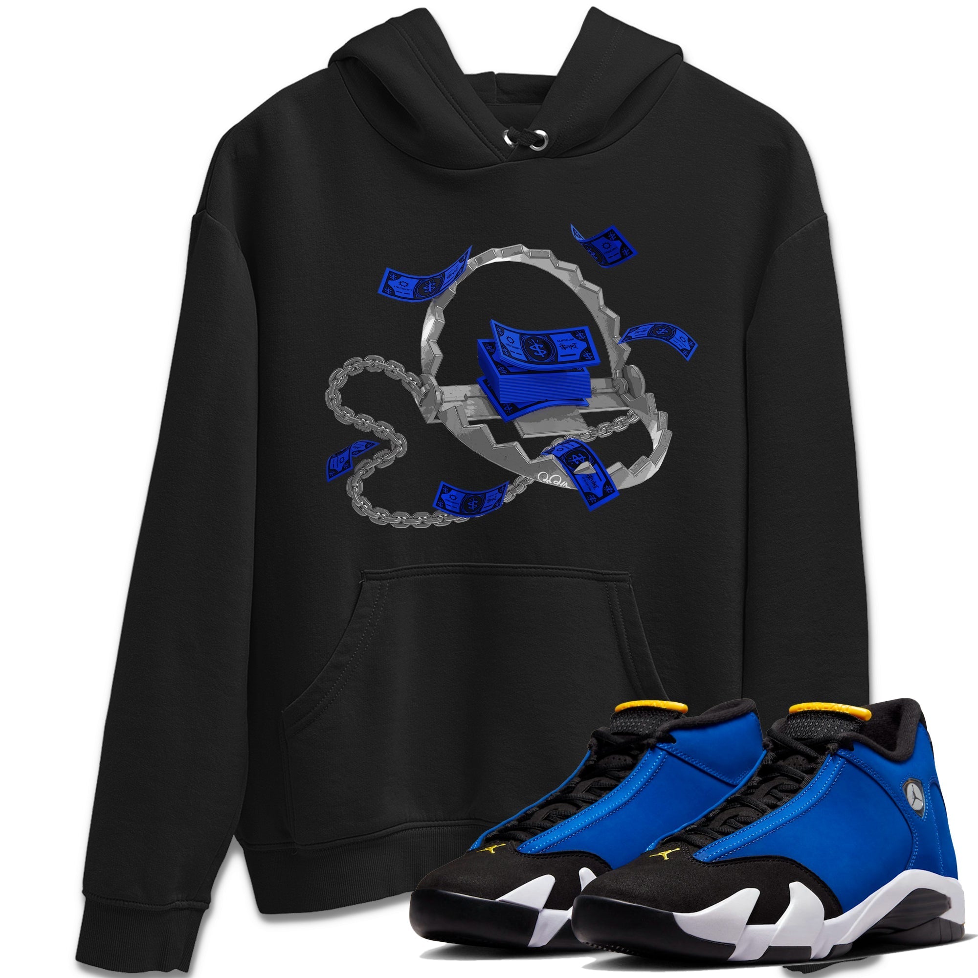 Air Jordan 14 Laney Sneaker Match Tees Trap Money Streetwear Sneaker Shirt AJ14 Laney Sneaker Release Tees Unisex Shirts Black 1