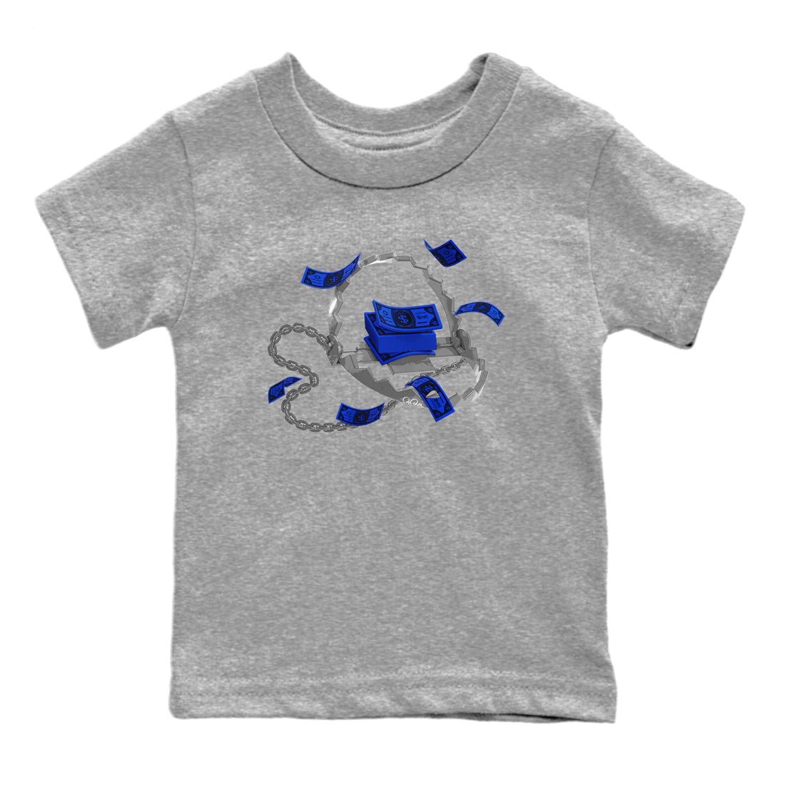 Air Jordan 14 Laney Sneaker Match Tees Trap Money Streetwear Sneaker Shirt AJ14 Laney Sneaker Release Tees Kids Shirts Heather Grey 2