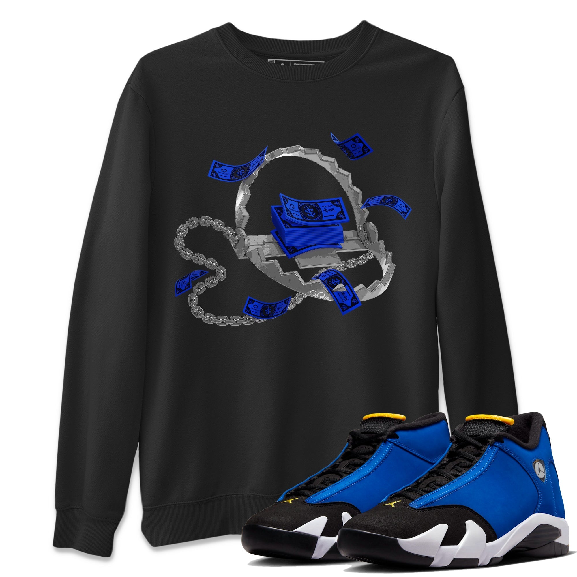 Air Jordan 14 Laney Sneaker Match Tees Trap Money Streetwear Sneaker Shirt AJ14 Laney Sneaker Release Tees Unisex Shirts Black 1