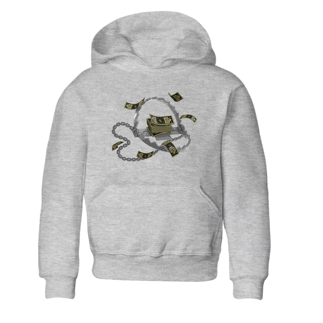 Air Jordan 4 Medium Olive shirt to match jordans streetwear brand Trap Money sneaker tees AJ4Medium Olive Drip Gear Zone Baby Toddler Heather Grey 2 T-Shirt