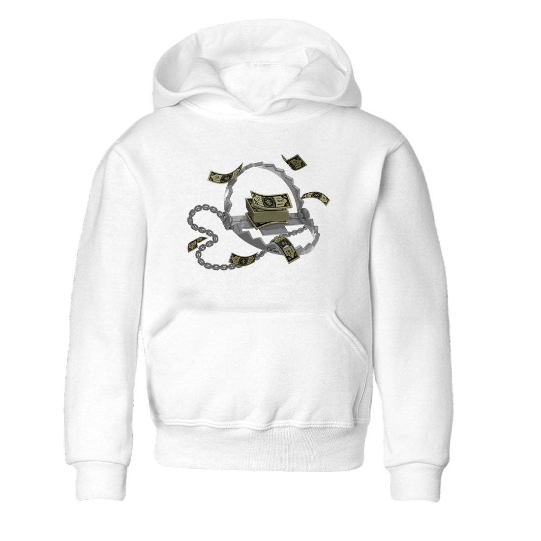 Air Jordan 4 Medium Olive shirt to match jordans streetwear brand Trap Money sneaker tees AJ4Medium Olive Drip Gear Zone Baby Toddler White 2 T-Shirt