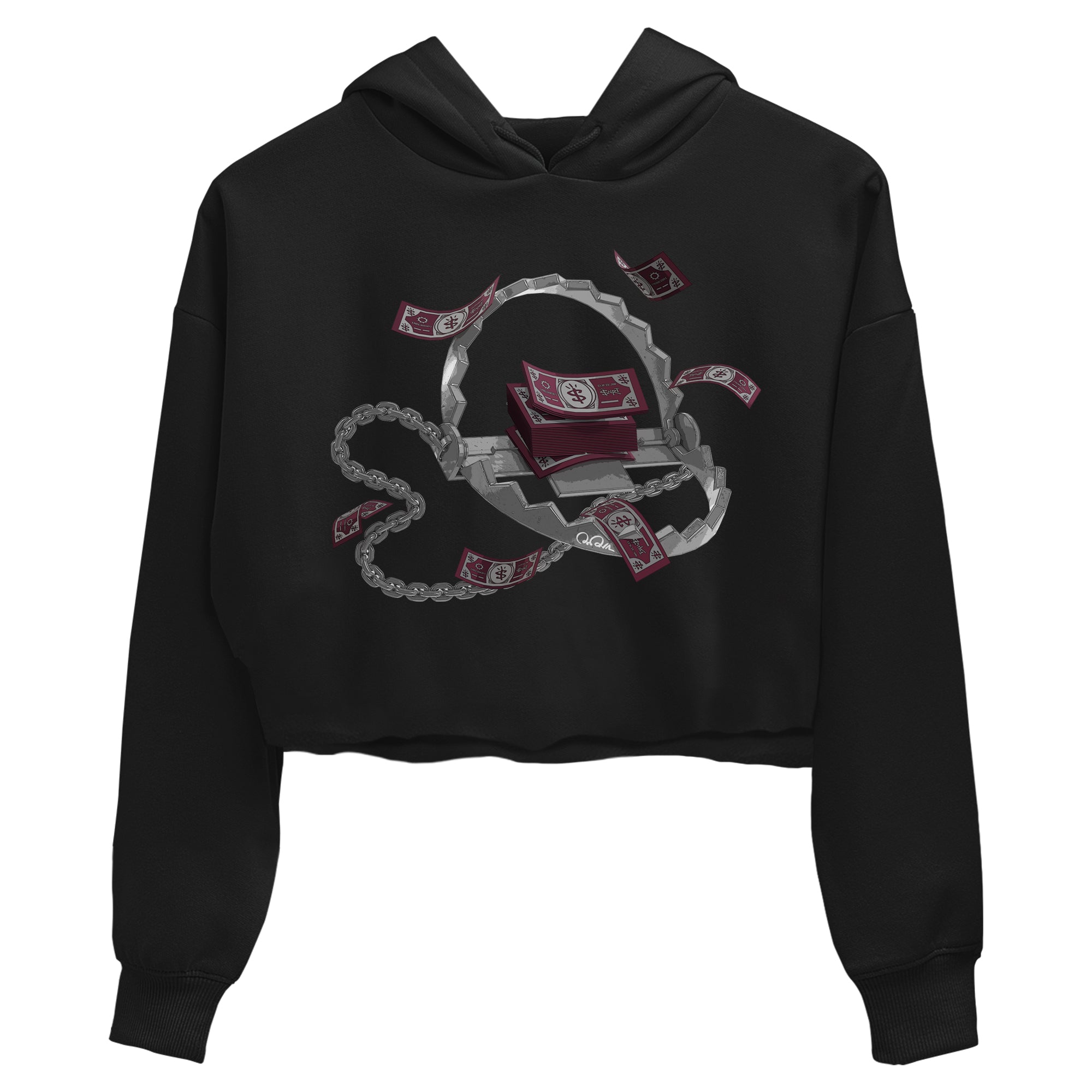 Air Jordan 5 Burgundy Sneaker Match Tees Trap Money Streetwear Sneaker Shirt AJ5 Burgundy Sneaker Release Tees Women's Shirts Black 2