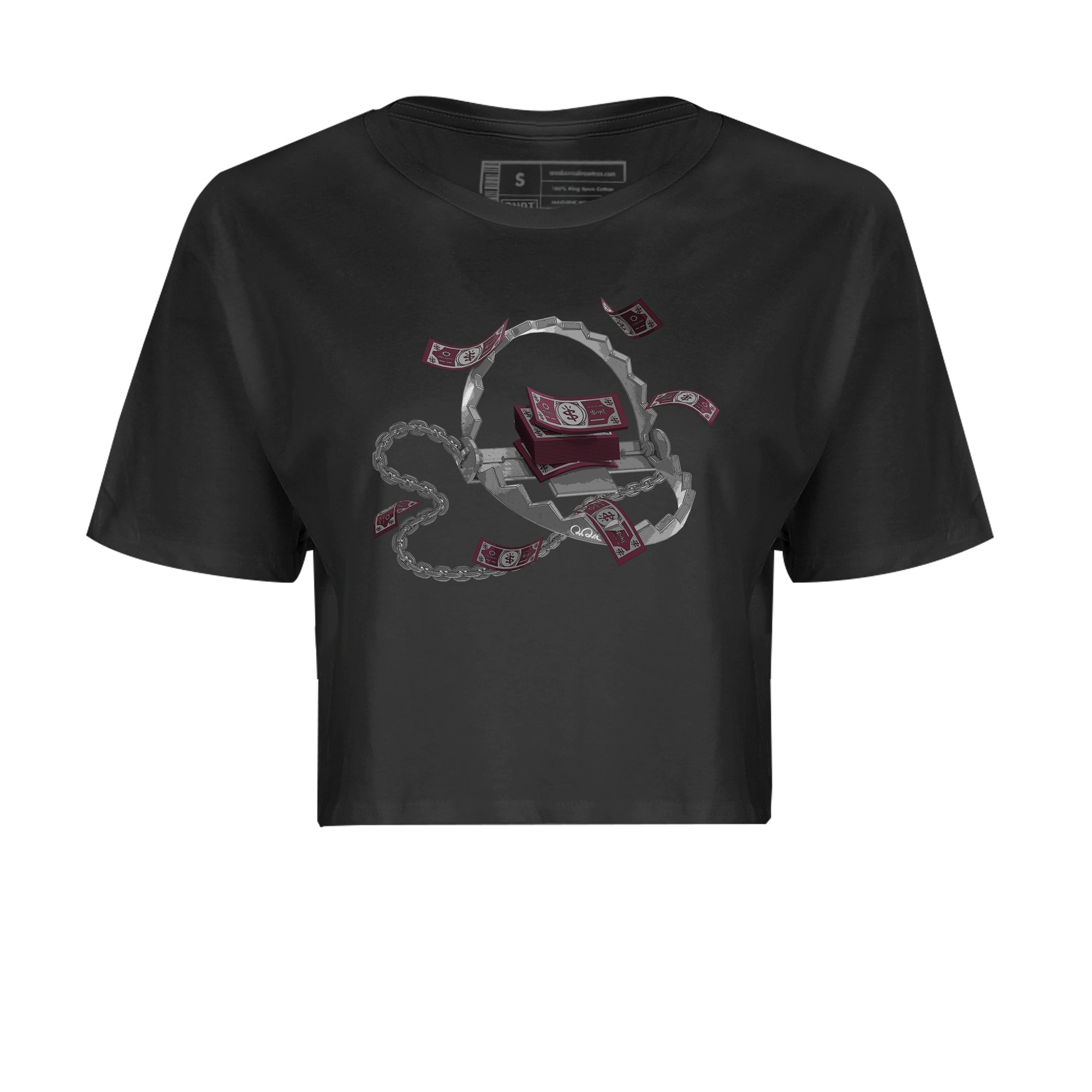 Air Jordan 5 Burgundy Sneaker Match Tees Trap Money Streetwear Sneaker Shirt AJ5 Burgundy Sneaker Release Tees Women's Shirts Black 2