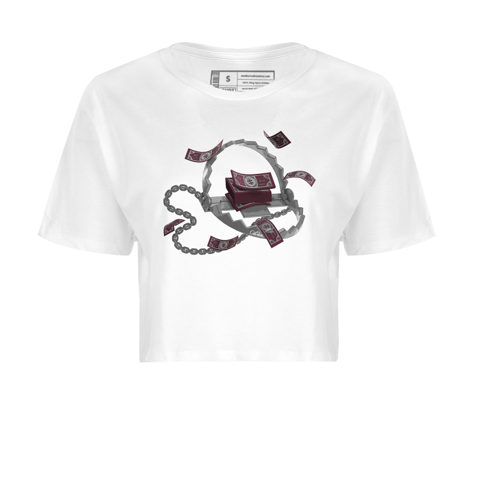 Air Jordan 5 Burgundy Sneaker Match Tees Trap Money Streetwear Sneaker Shirt AJ5 Burgundy Sneaker Release Tees Women's Shirts White 2