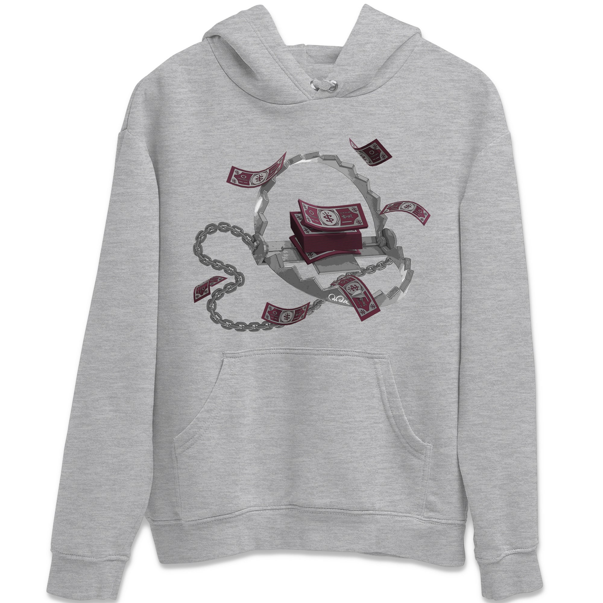 Air Jordan 5 Burgundy Sneaker Match Tees Trap Money Streetwear Sneaker Shirt AJ5 Burgundy Sneaker Release Tees Unisex Shirts Heather Grey 2