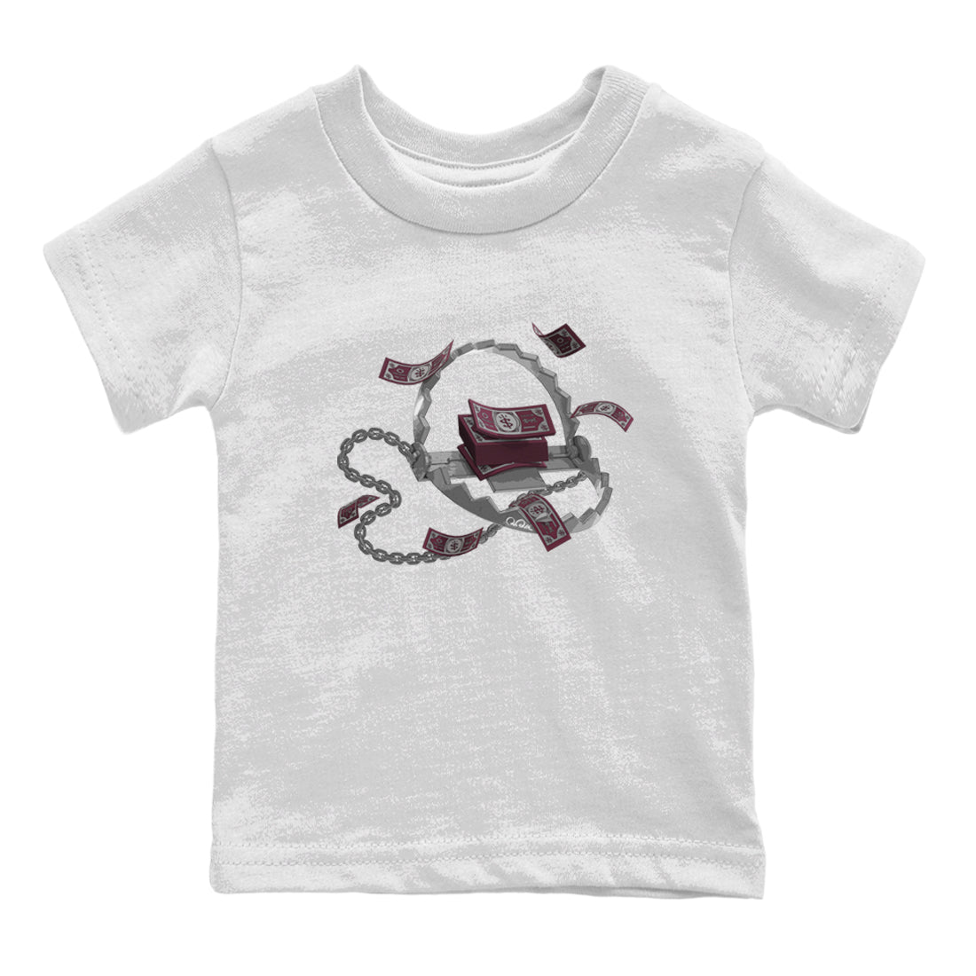 Air Jordan 5 Burgundy Sneaker Match Tees Trap Money Streetwear Sneaker Shirt AJ5 Burgundy Sneaker Release Tees Kids Shirts White 2