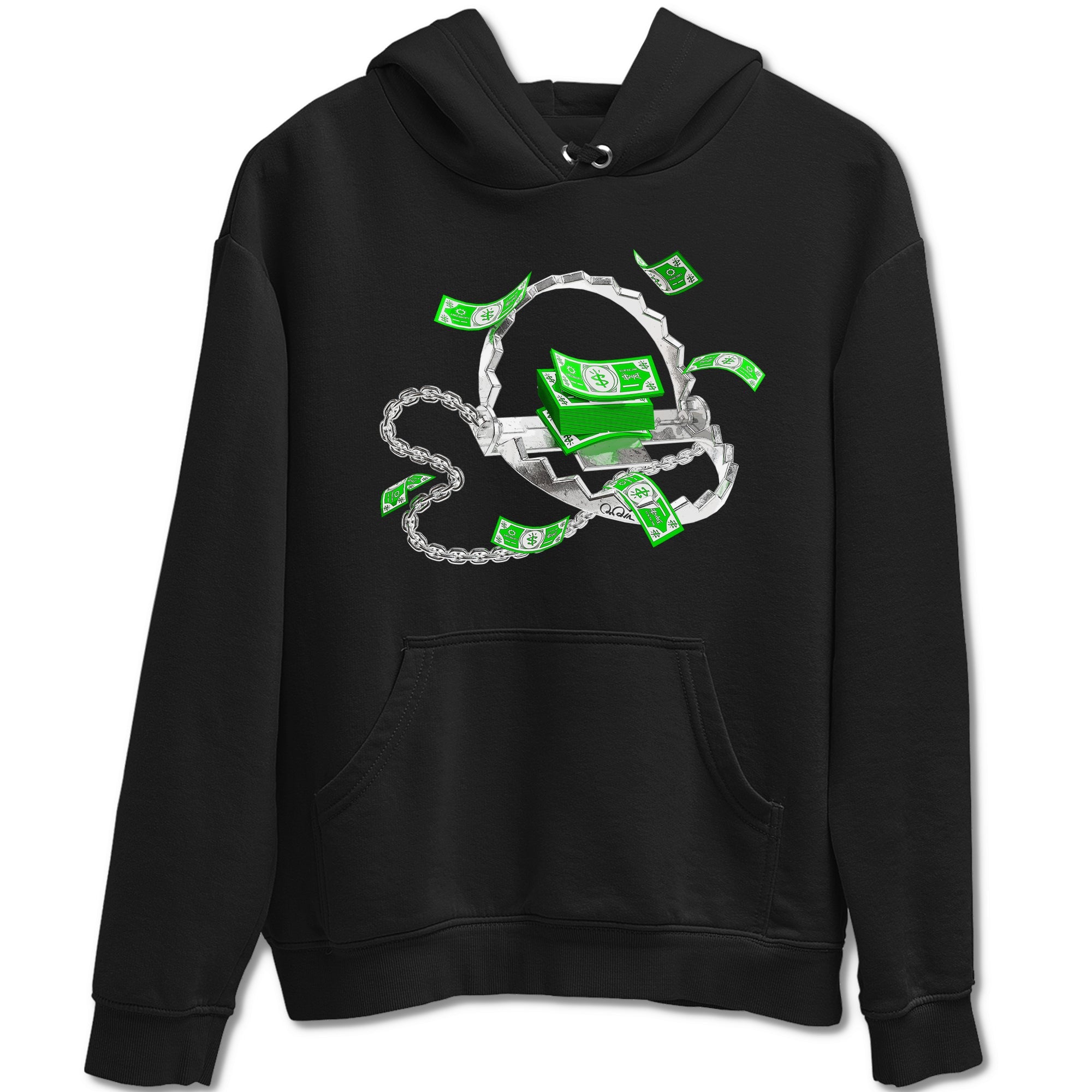 Air Jordan 5 Lucky Green shirt to match jordans Trap Money sneaker tees AJ5 Lucky Green Drip Gear Zone unisex cotton Black 2 crew neck shirt