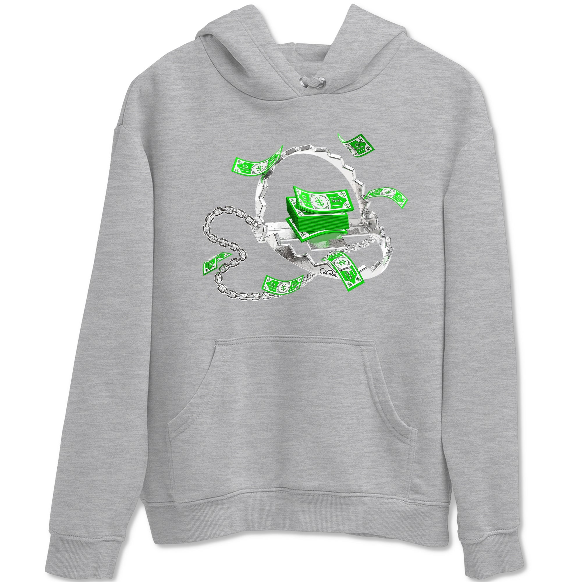 Air Jordan 5 Lucky Green shirt to match jordans Trap Money sneaker tees AJ5 Lucky Green Drip Gear Zone unisex cotton Heather Grey 2 crew neck shirt