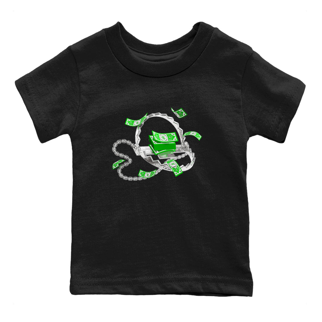 Air Jordan 5 Lucky Green shirt to match jordans Trap Money sneaker tees AJ5 Lucky Green Drip Gear Zone baby toddler Black 2 cotton Shirt