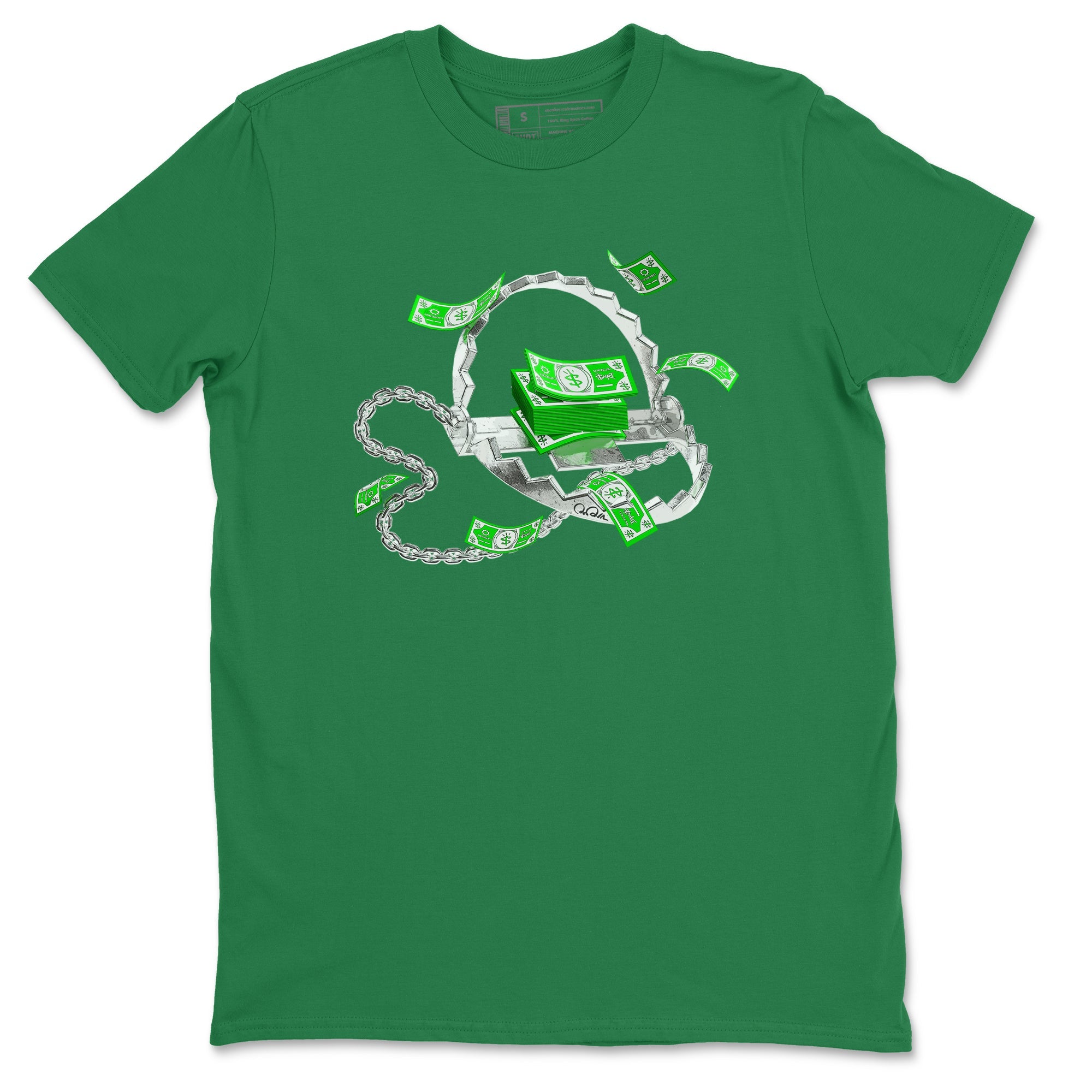 Air Jordan 5 Lucky Green shirt to match jordans Trap Money sneaker tees AJ5 Lucky Green Drip Gear Zone unisex cotton Kelly Green 2 crew neck shirt