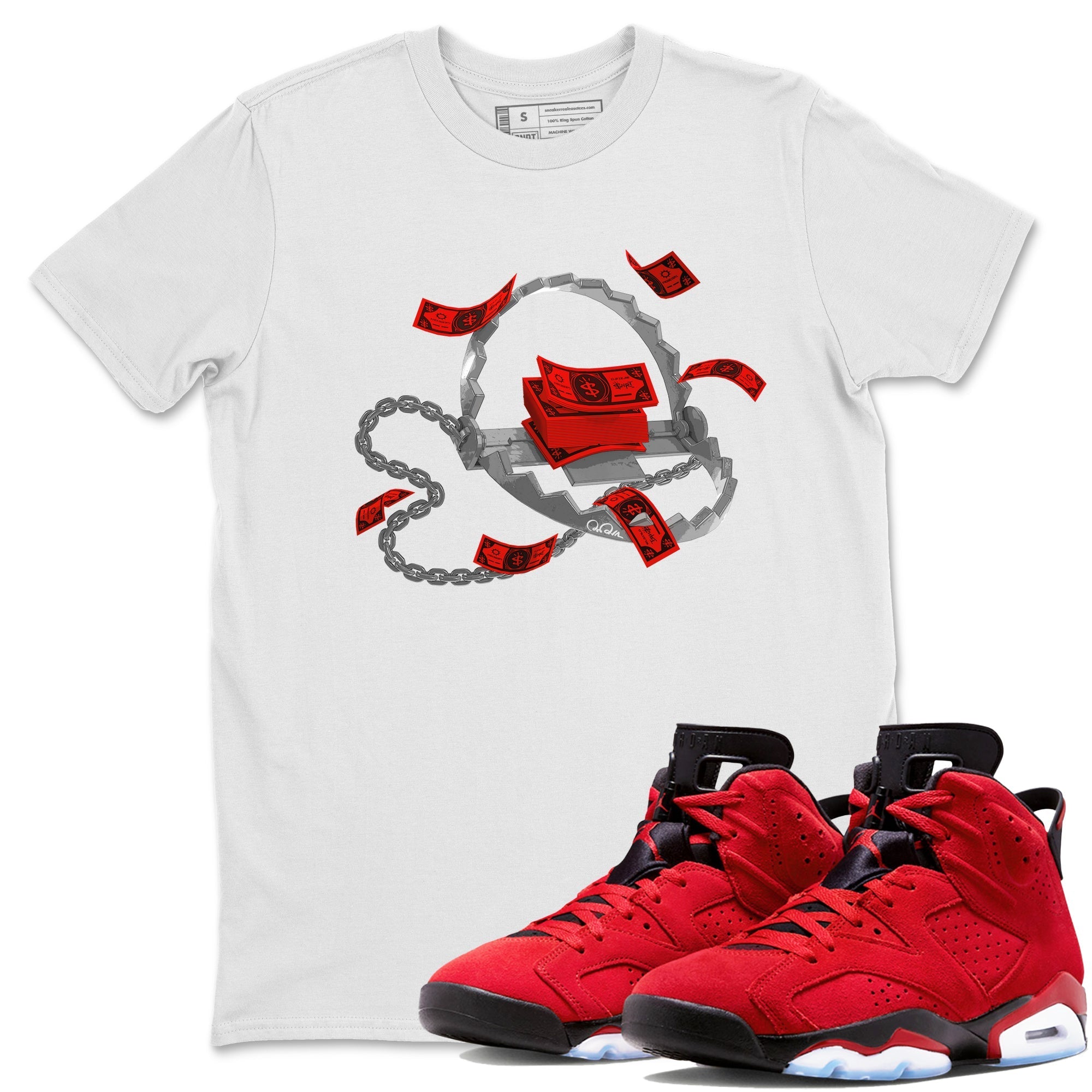 Air Jordan 6 Toro Bravo Sneaker Match Tees Trap Money Streetwear Sneaker Shirt AJ6 Toro Bravo Sneaker Release Tees Unisex Shirts White 1