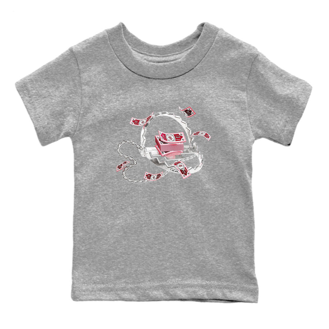 Dunk Valentines Day 2024 shirt to match jordans Trap Money sneaker tees Valentines Day Gift Drip Gear Zone baby toddler Heather Grey 2 cotton Shirt