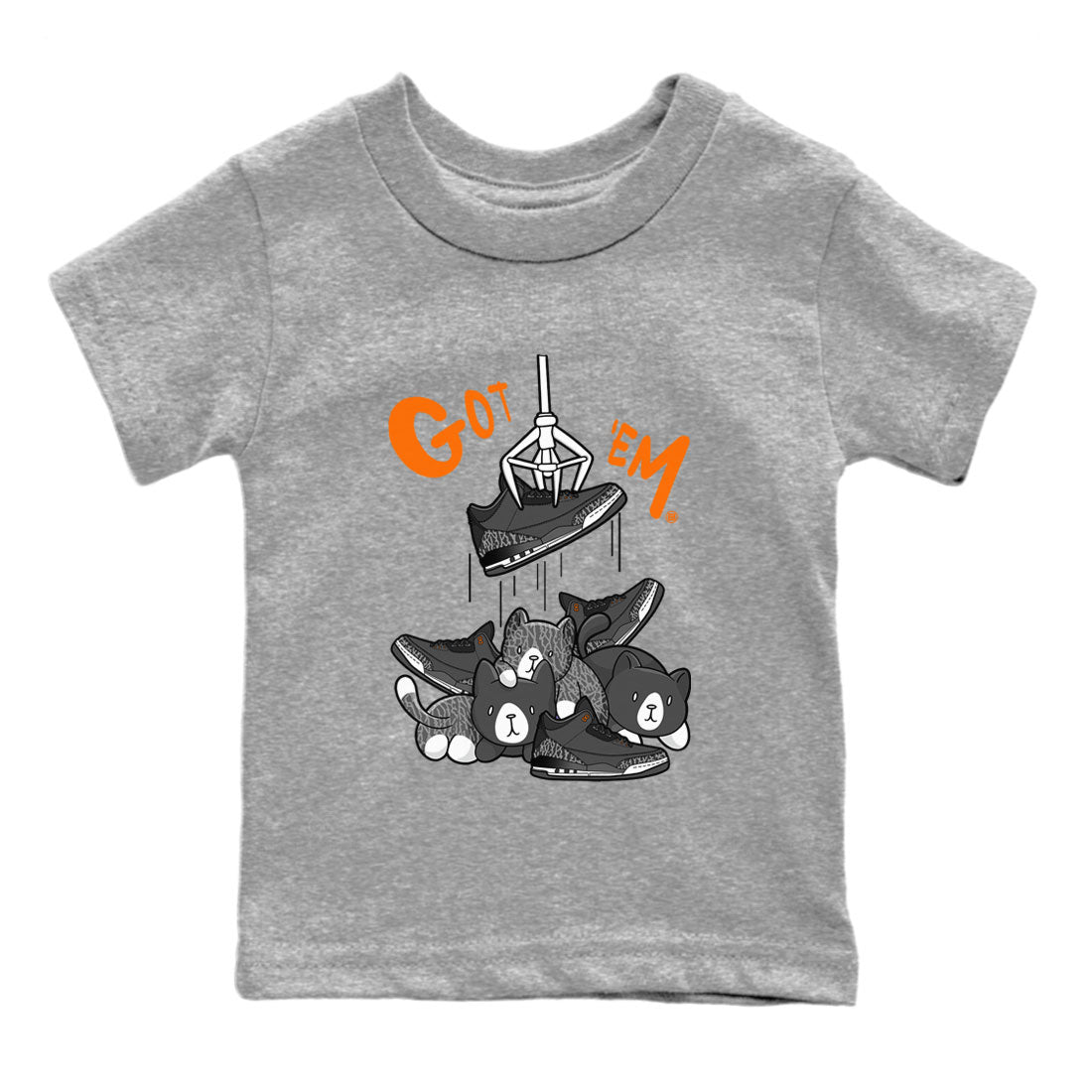 3s Fear shirt to match jordans Treasure Hunter sneaker tees Air Jordan 3 Fear Drip Gear Zone Baby Toddler Heather Grey 2 T-Shirt