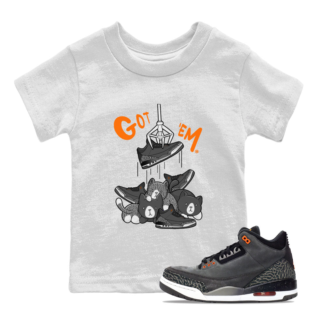 3s Fear shirt to match jordans Treasure Hunter sneaker tees Air Jordan 3 Fear Drip Gear Zone Baby Toddler White 1 T-Shirt