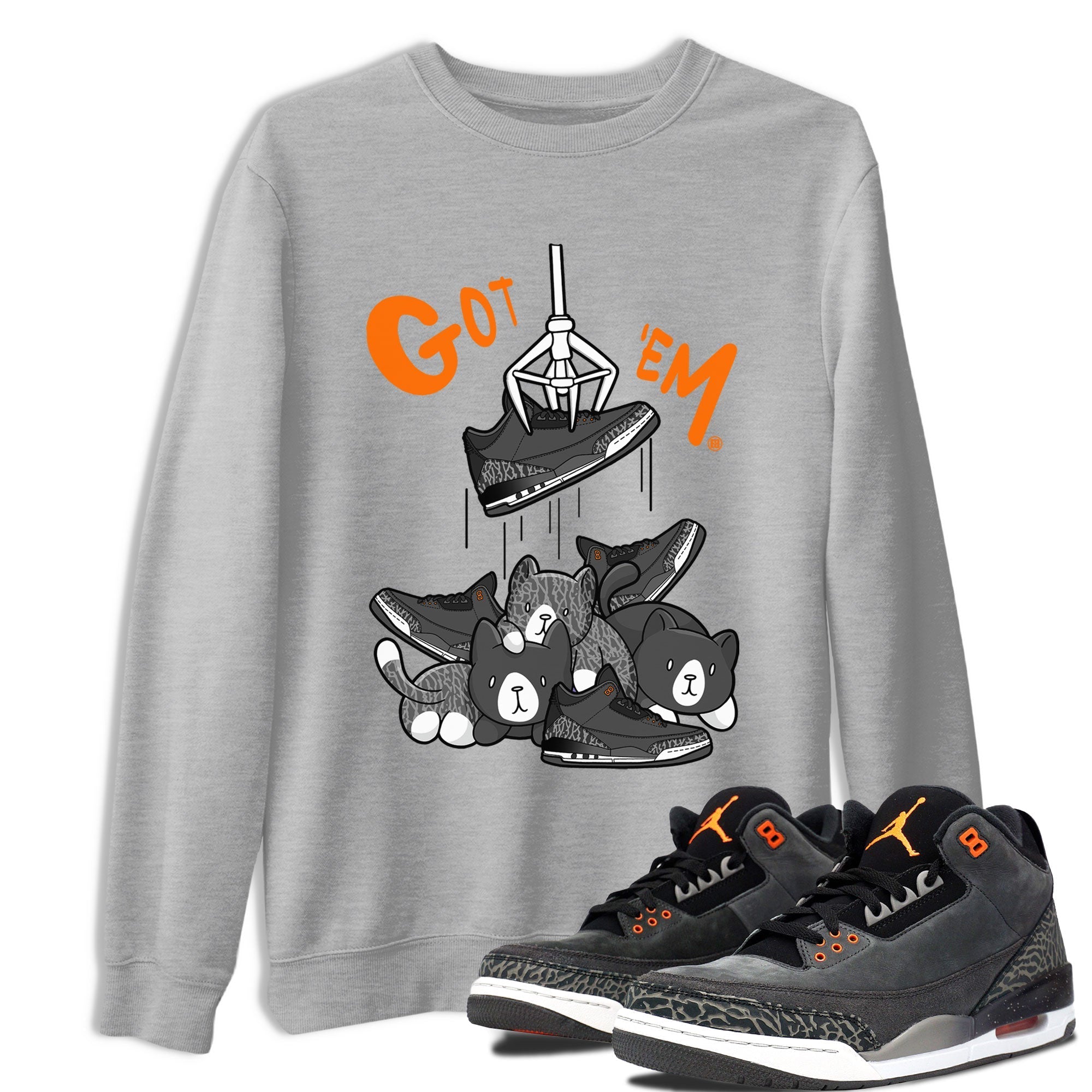 3s Fear shirt to match jordans Treasure Hunter sneaker tees Air Jordan 3 Fear Drip Gear Zone Unisex Heather Grey 1 T-Shirt