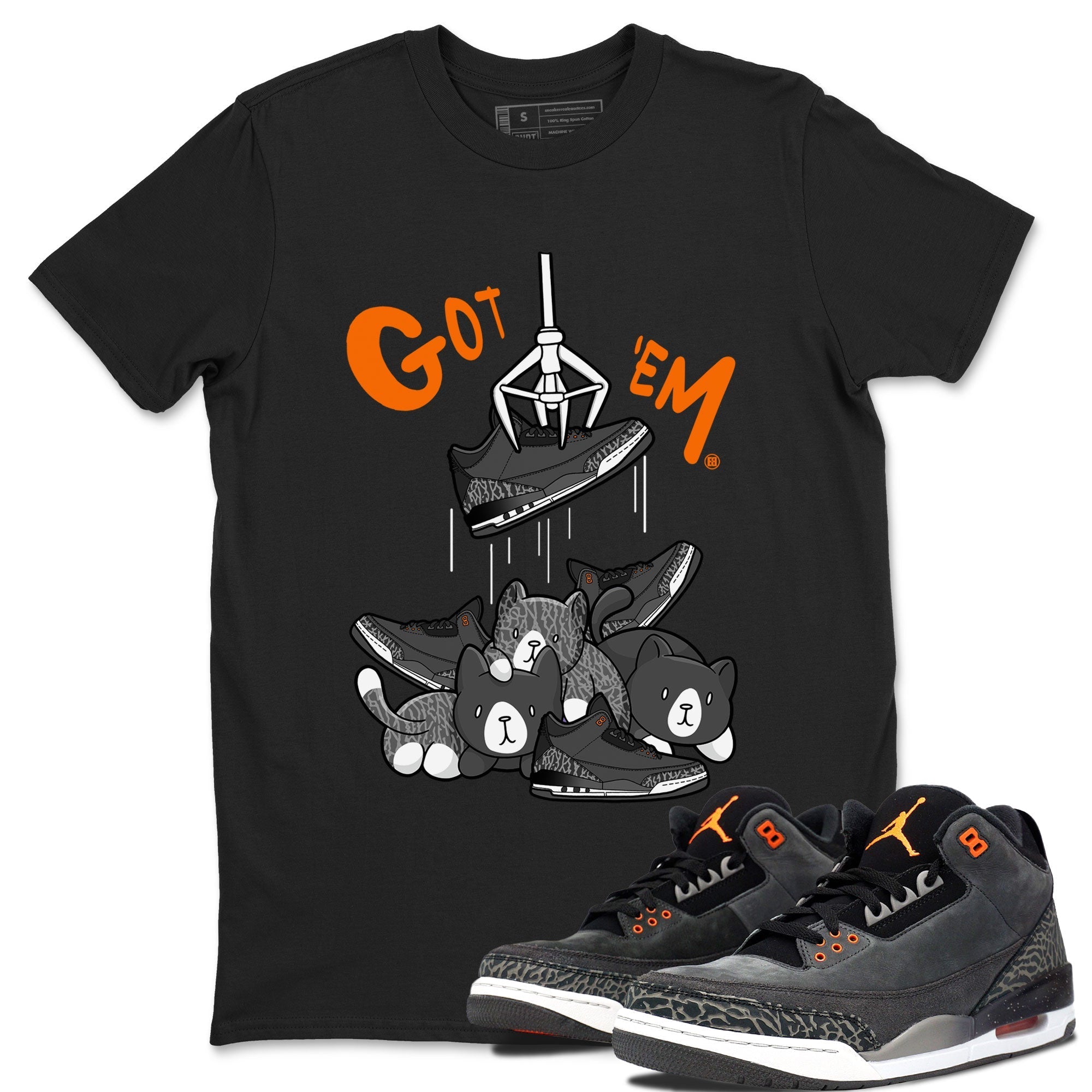 3s Fear shirt to match jordans Treasure Hunter sneaker tees Air Jordan 3 Fear Drip Gear Zone Unisex Black 1 T-Shirt