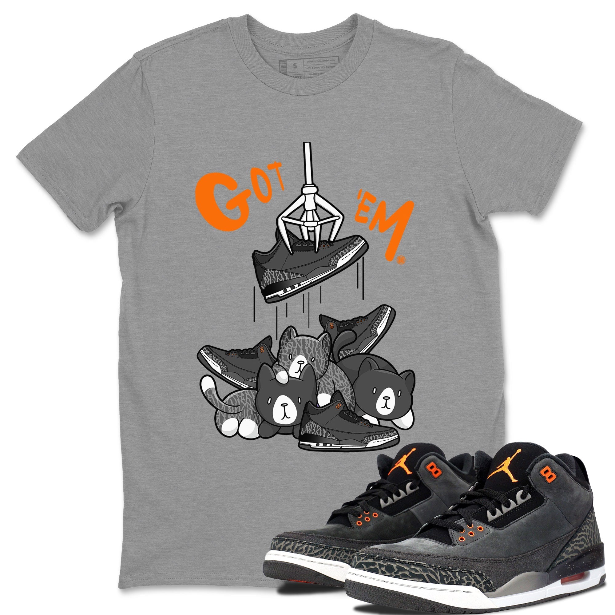 3s Fear shirt to match jordans Treasure Hunter sneaker tees Air Jordan 3 Fear Drip Gear Zone Unisex Heather Grey 1 T-Shirt