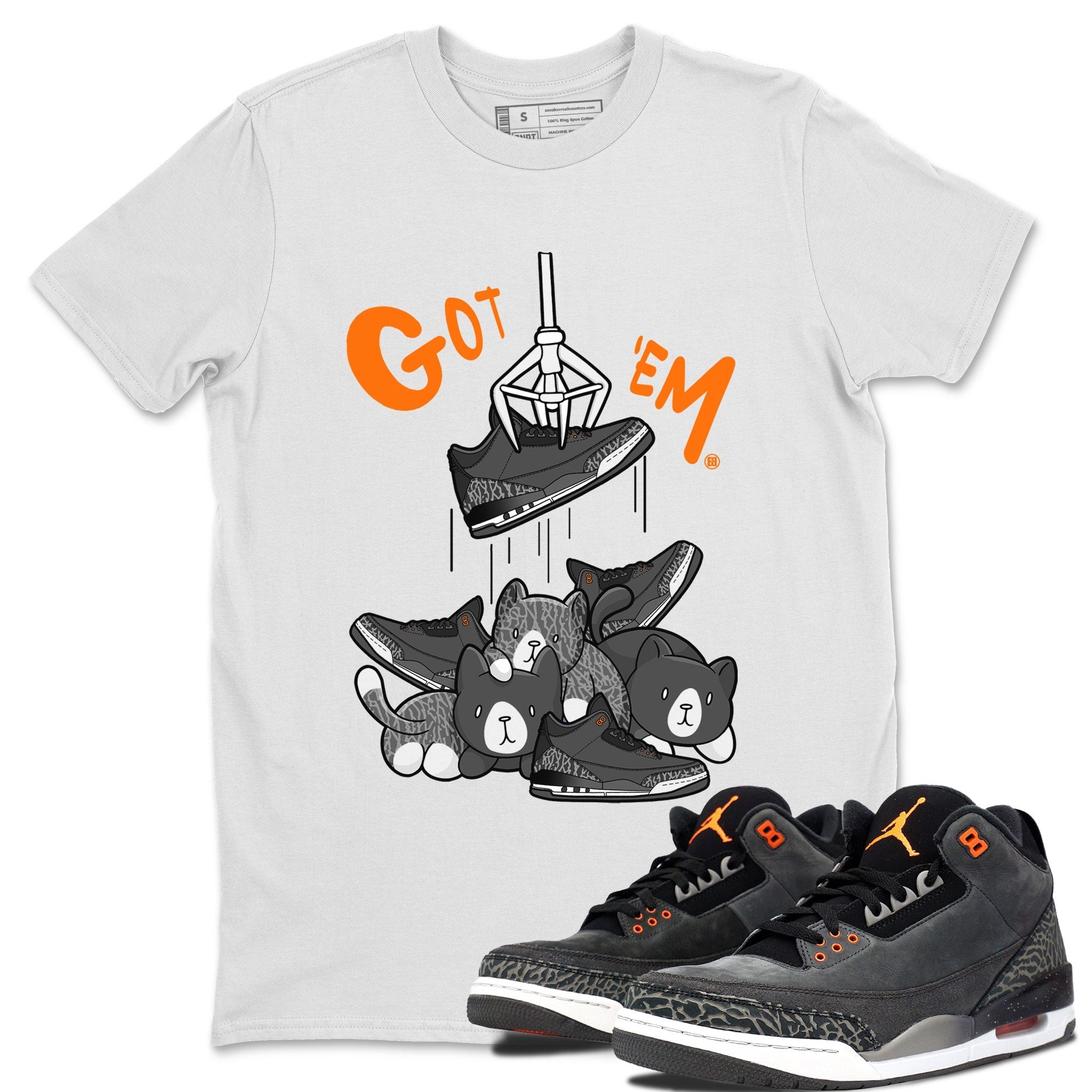 3s Fear shirt to match jordans Treasure Hunter sneaker tees Air Jordan 3 Fear Drip Gear Zone Unisex White 1 T-Shirt