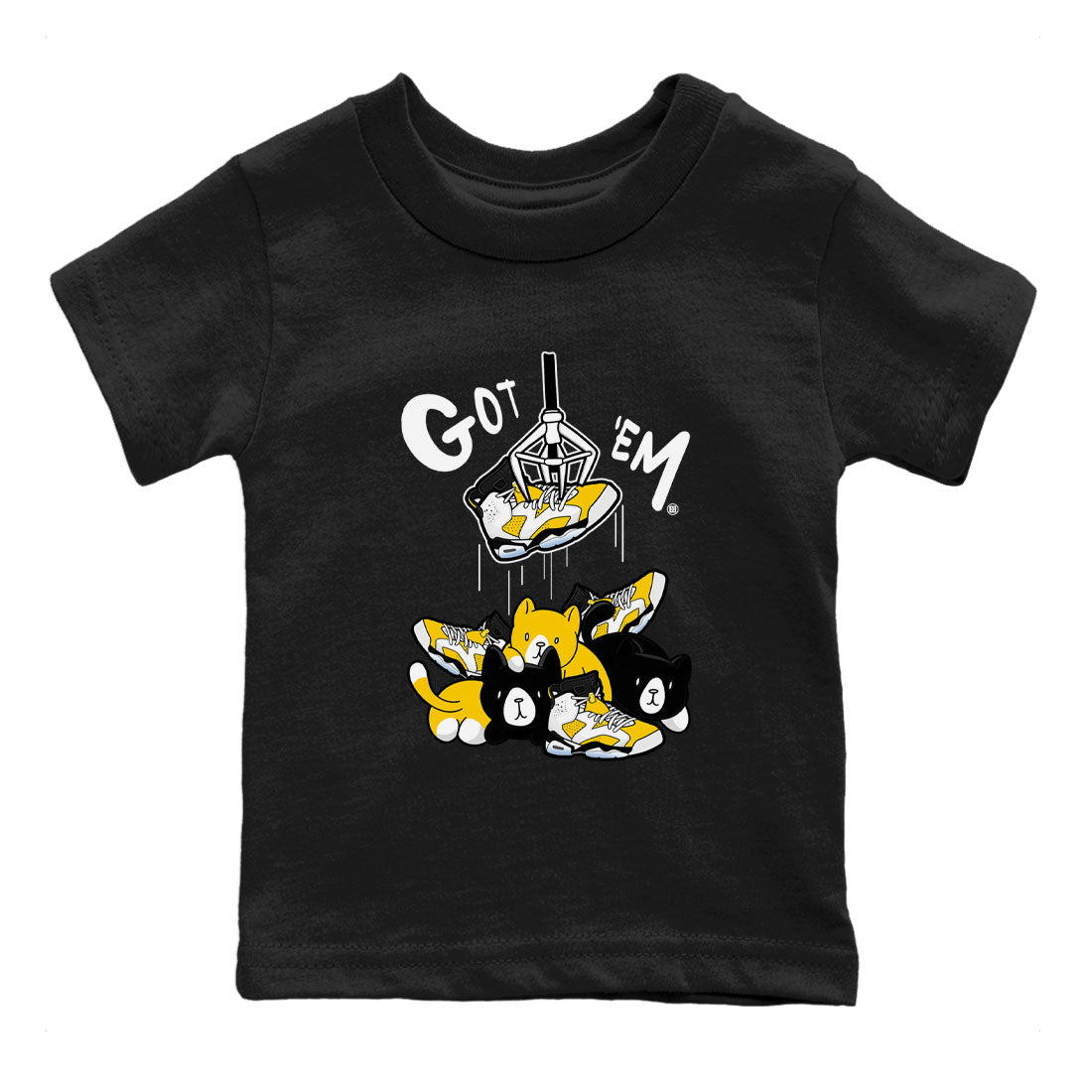 AJ6 Yellow Ochre shirt to match jordans Treasure Hunter sneaker match tee Air Jordan 6 Yellow Ochre Drip Gear Zone Brand baby toddler Black 2 cotton Shirt