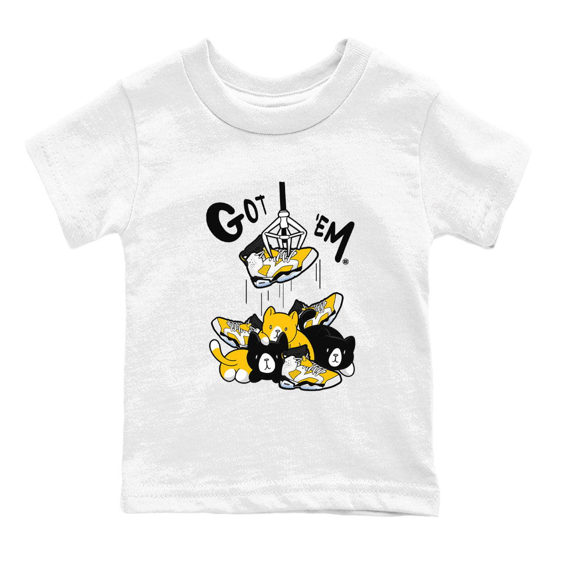 AJ6 Yellow Ochre shirt to match jordans Treasure Hunter sneaker match tee Air Jordan 6 Yellow Ochre Drip Gear Zone Brand baby toddler White 2 cotton Shirt