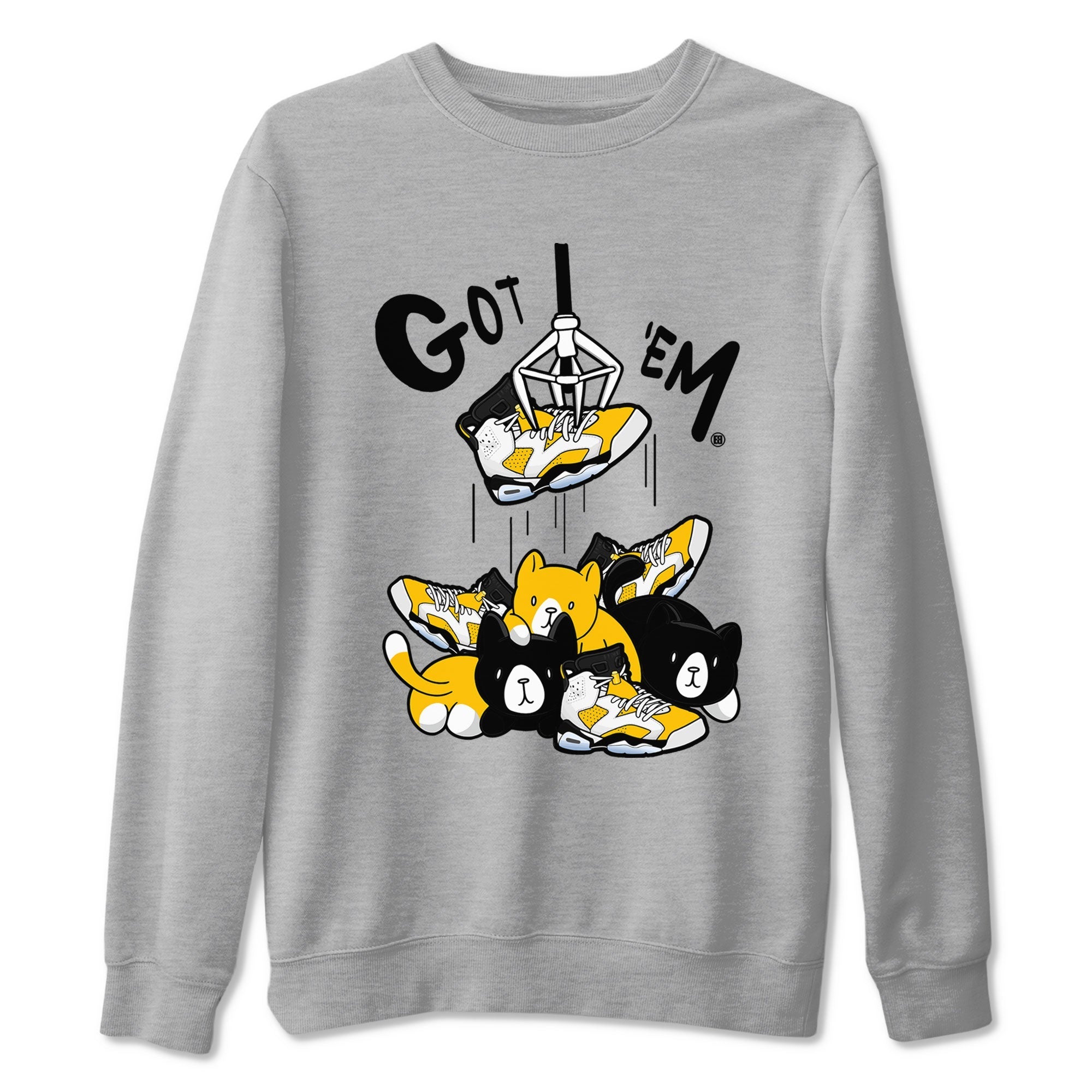 AJ6 Yellow Ochre shirt to match jordans Treasure Hunter sneaker match tee Air Jordan 6 Yellow Ochre Drip Gear Zone Brand unisex cotton Heather Grey 2 crew neck shirt