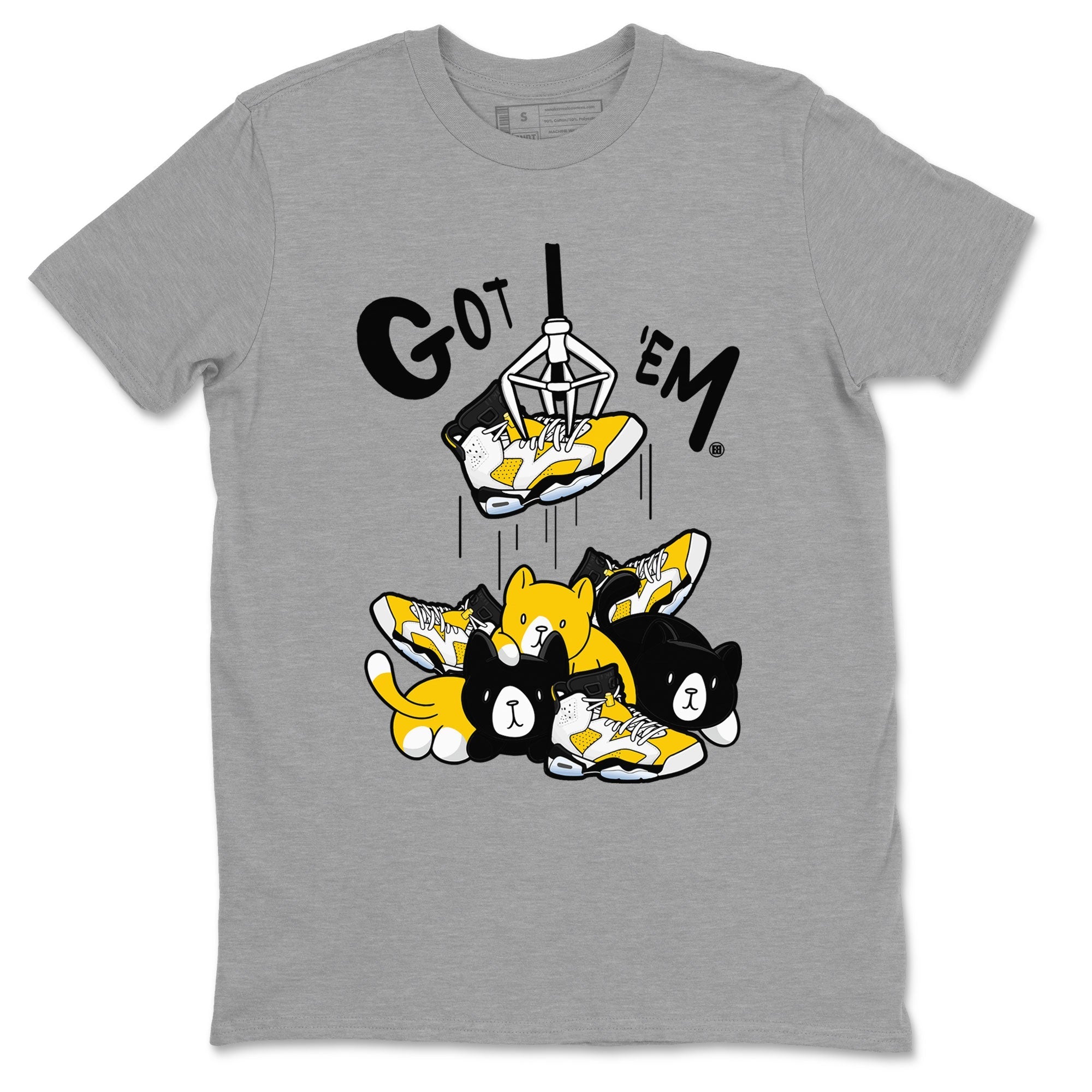 AJ6 Yellow Ochre shirt to match jordans Treasure Hunter sneaker match tee Air Jordan 6 Yellow Ochre Drip Gear Zone Brand unisex cotton Heather Grey 2 crew neck shirt