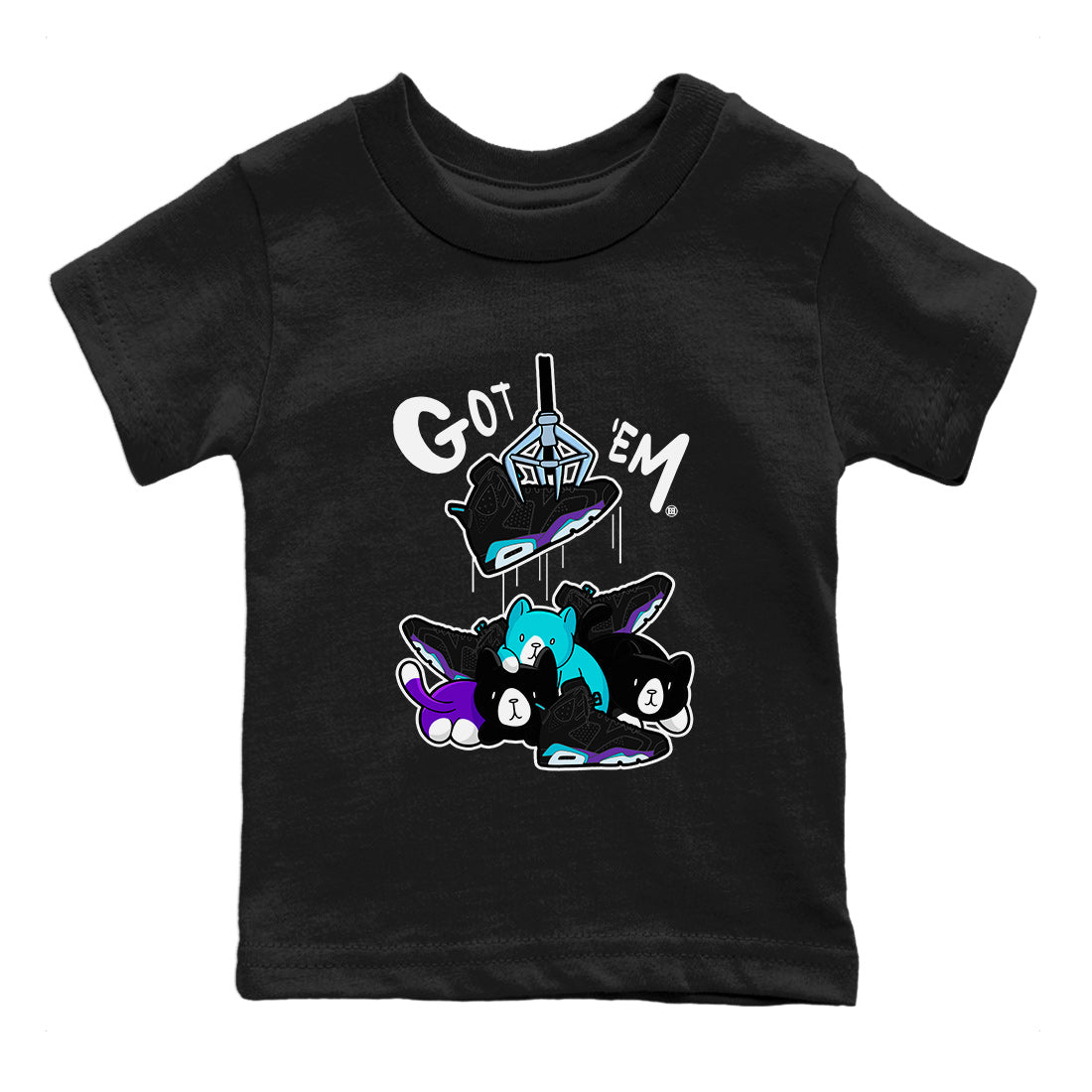 6s Aqua Sneaker Match Tees Treasure Hunter Streetwear Sneaker Shirt Air Jordan 6 Aqua Sneaker Release Tees Kids Shirts Black 2