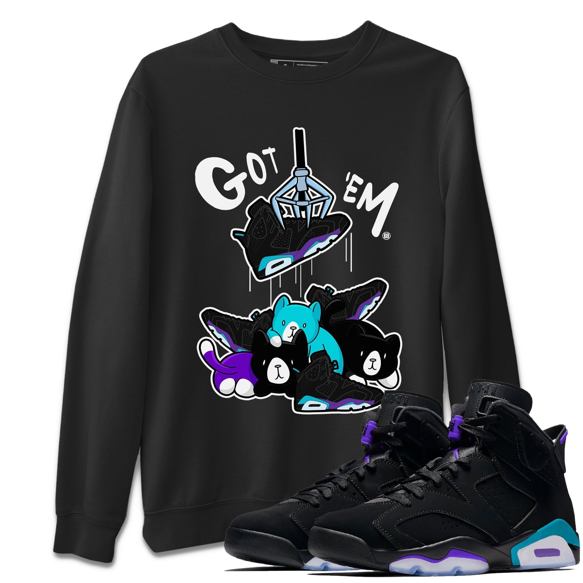 6s Aqua Sneaker Match Tees Treasure Hunter Streetwear Sneaker Shirt Air Jordan 6 Aqua Sneaker Release Tees Unisex Shirts Black 1
