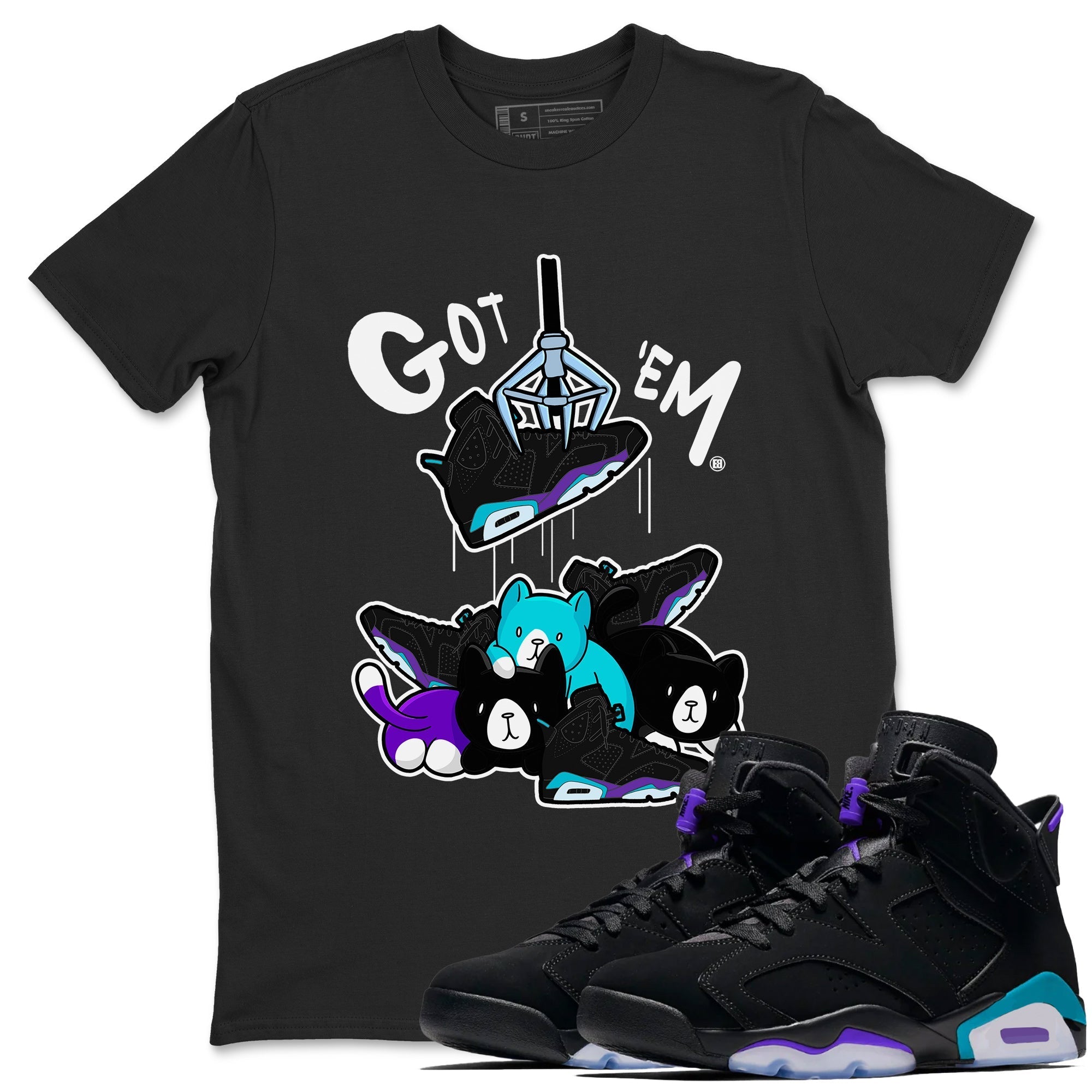 6s Aqua Sneaker Match Tees Tresure Hunter Streetwear Sneaker Shirt Air Jordan 6 Aqua Sneaker Release Tees Unisex Shirts Black 1