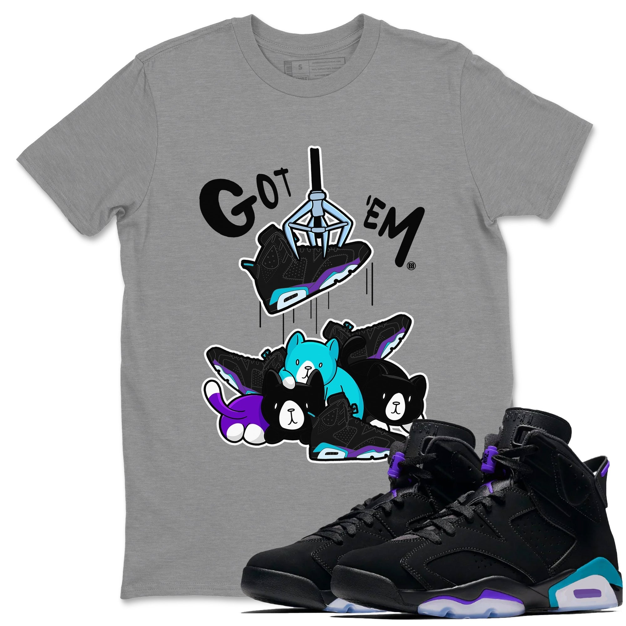 6s Aqua Sneaker Match Tees Tresure Hunter Streetwear Sneaker Shirt Air Jordan 6 Aqua Sneaker Release Tees Unisex Shirts Heather Grey 1