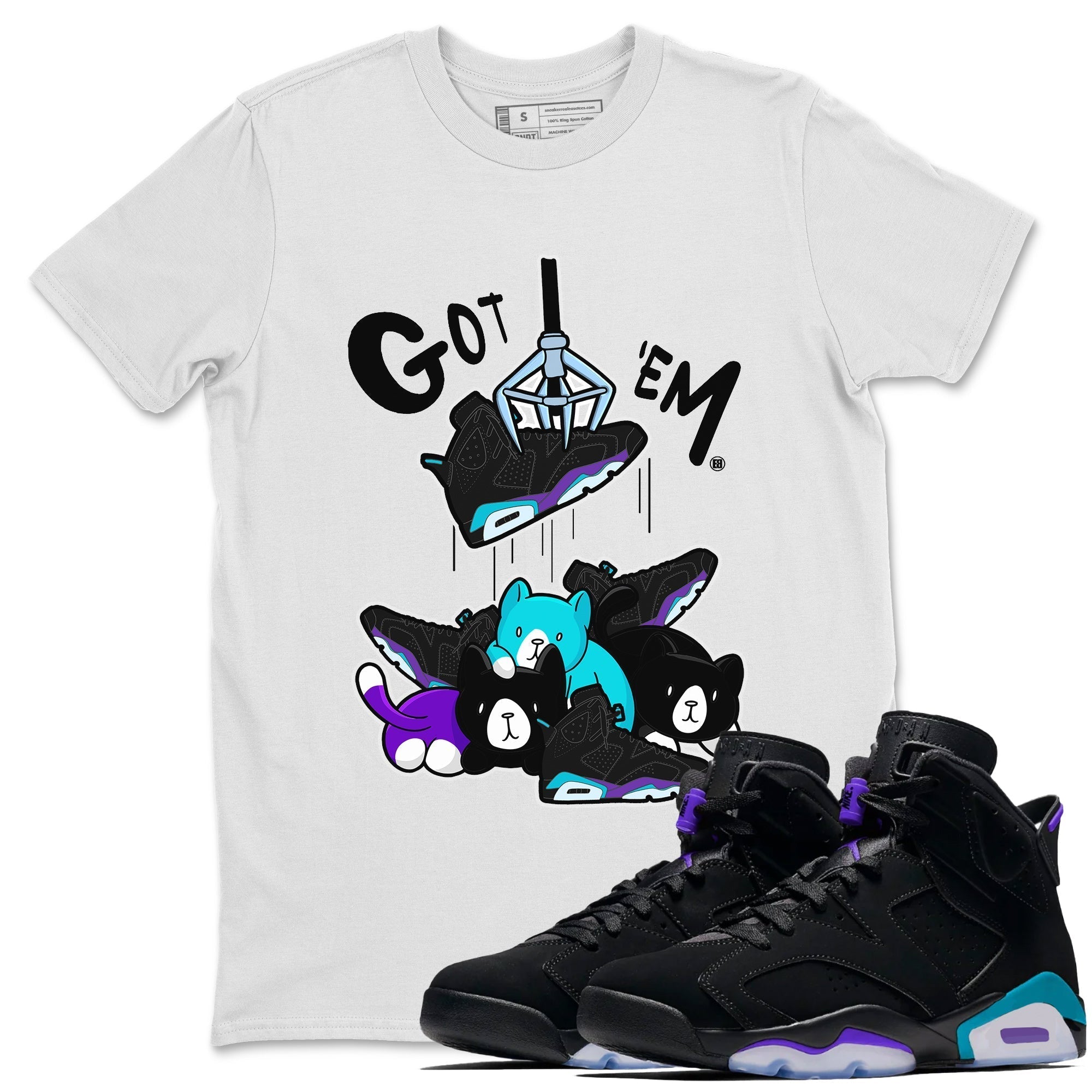 6s Aqua Sneaker Match Tees Treasure Hunter Streetwear Sneaker Shirt Air Jordan 6 Aqua Sneaker Release Tees Unisex Shirts White 1