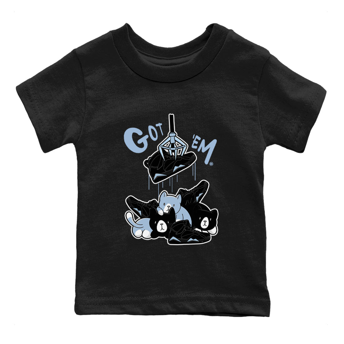 AJ7 Chambray Sneaker Match Tees Tresure Hunter Streetwear Sneaker Shirt Air Jordan 7 Chambray Sneaker Release Tees Kids Shirts Black 2