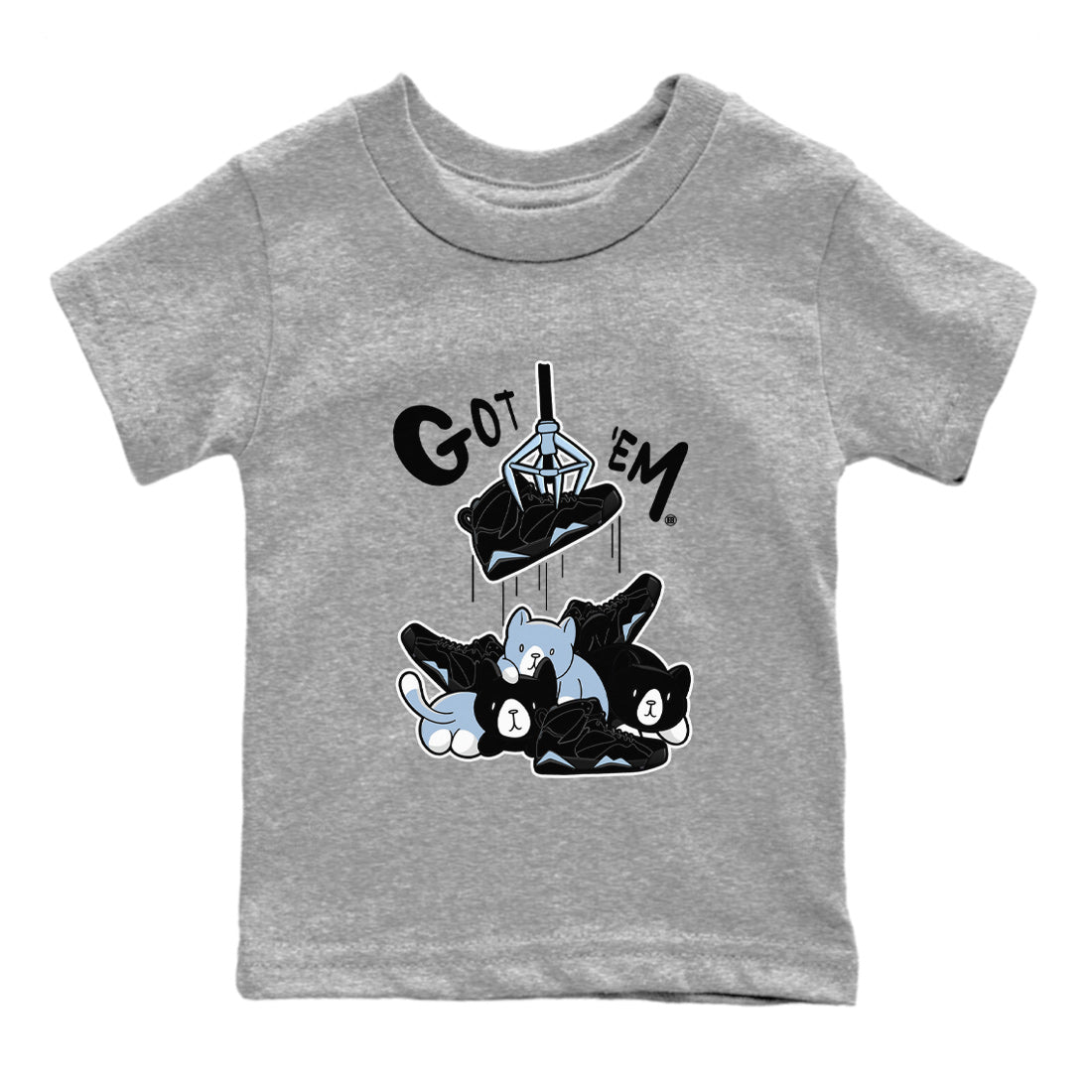 AJ7 Chambray Sneaker Match Tees Treasure Hunter Streetwear Sneaker Shirt Air Jordan 7 Chambray Sneaker Release Tees Kids Shirts Heather Grey 2