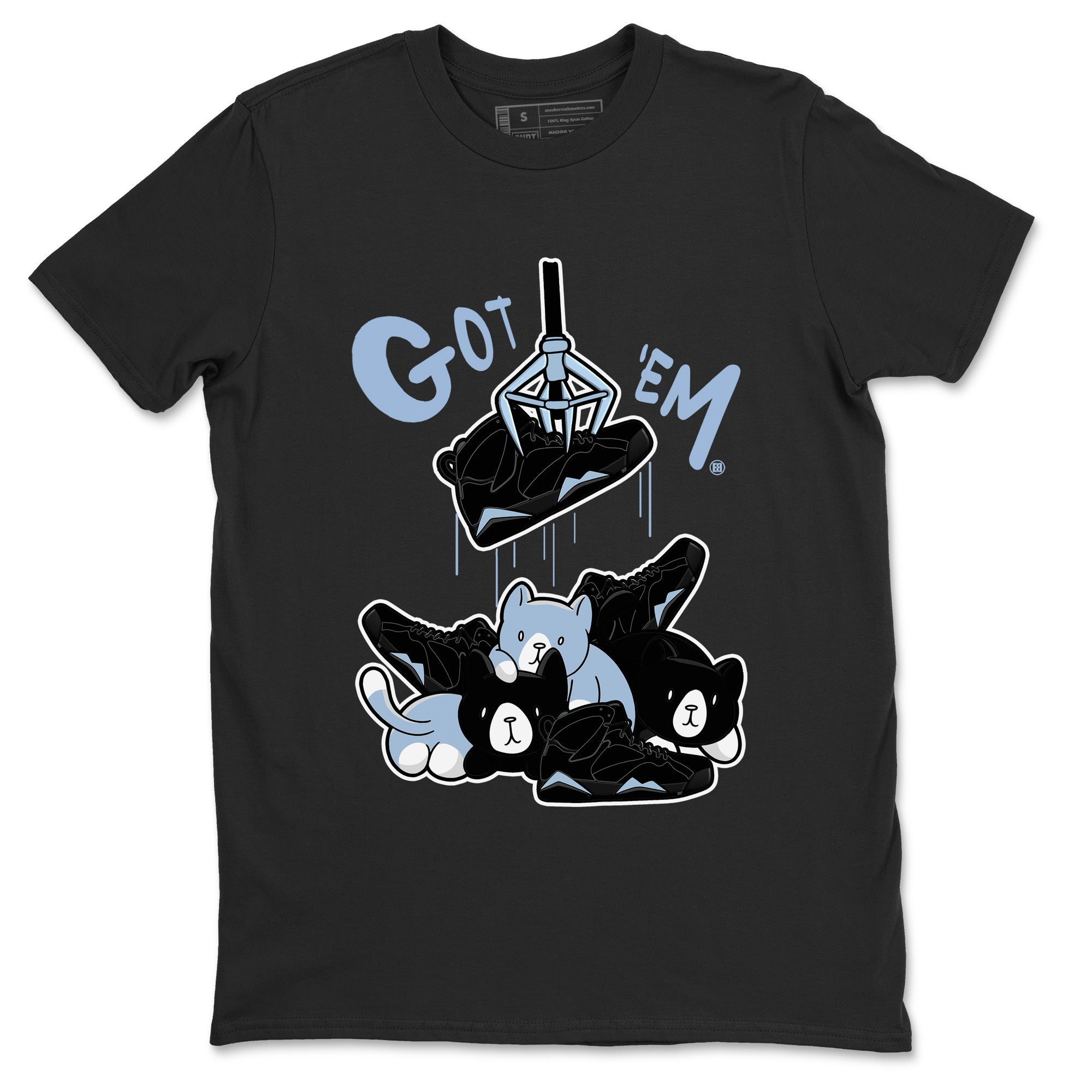 AJ7 Chambray Sneaker Match Tees Treasure Hunter Streetwear Sneaker Shirt Air Jordan 7 Chambray Sneaker Release Tees Unisex Shirts Black 2