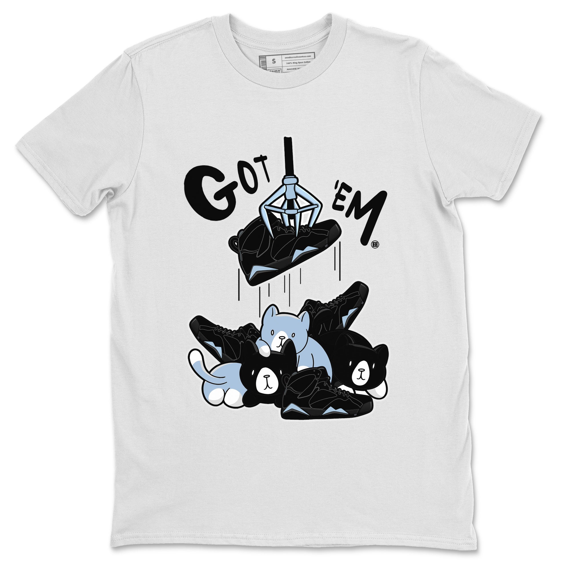 AJ7 Chambray Sneaker Match Tees Tresure Hunter Streetwear Sneaker Shirt Air Jordan 7 Chambray Sneaker Release Tees Unisex Shirts White 2