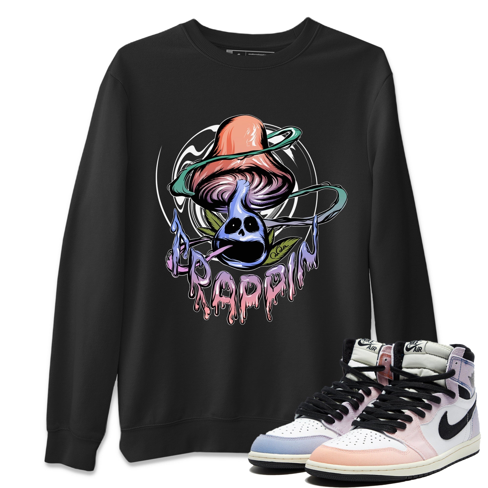 Air Jordan 1 Skyline Shirt To Match Jordans Trippin Mushroom Sneaker Tees AJ1 Skyline Drip Gear Zone Sneaker Matching Clothing Unisex Shirts Black 1
