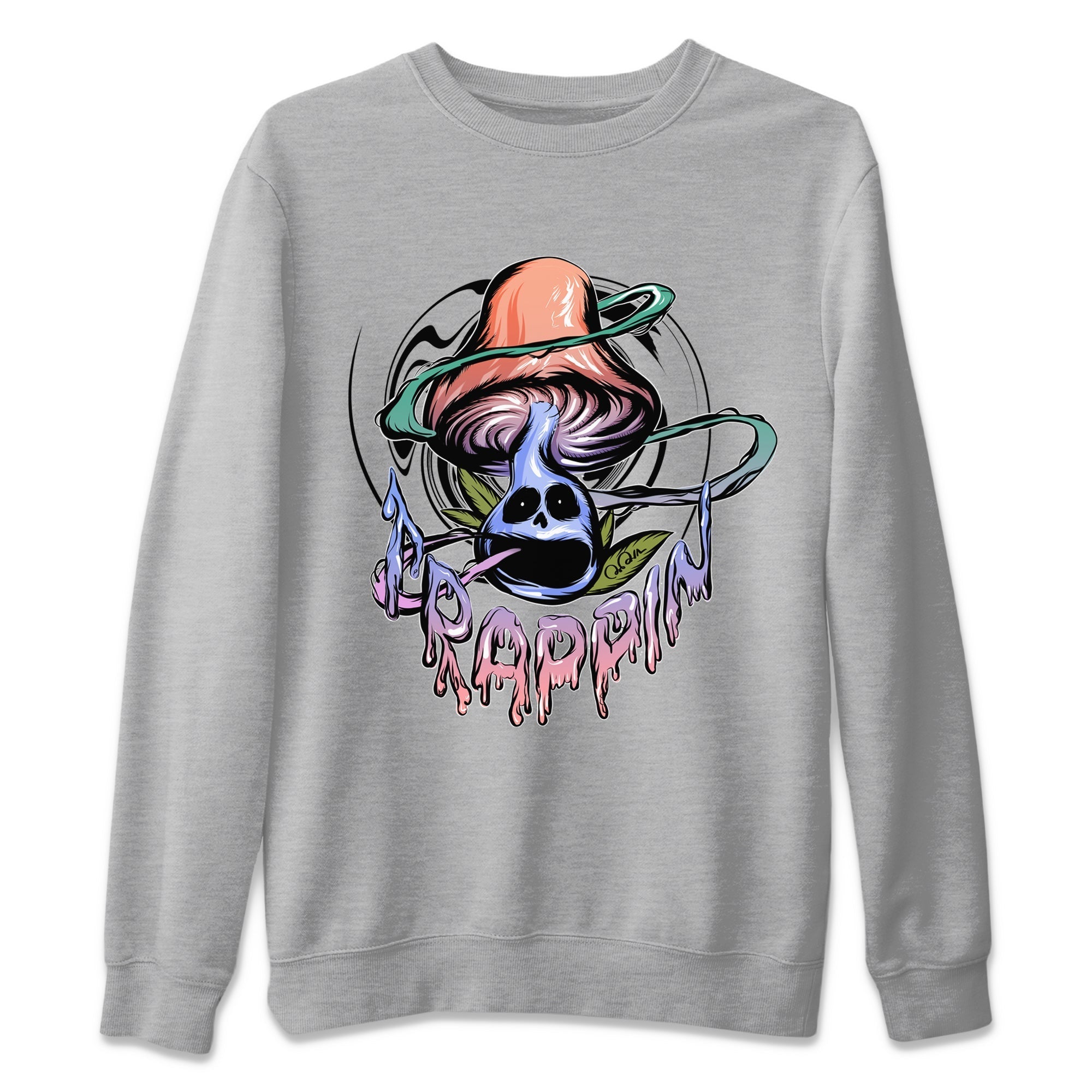 Air Jordan 1 Skyline Shirt To Match Jordans Trippin Mushroom Sneaker Tees AJ1 Skyline Drip Gear Zone Sneaker Matching Clothing Unisex Shirts Heather Grey 2