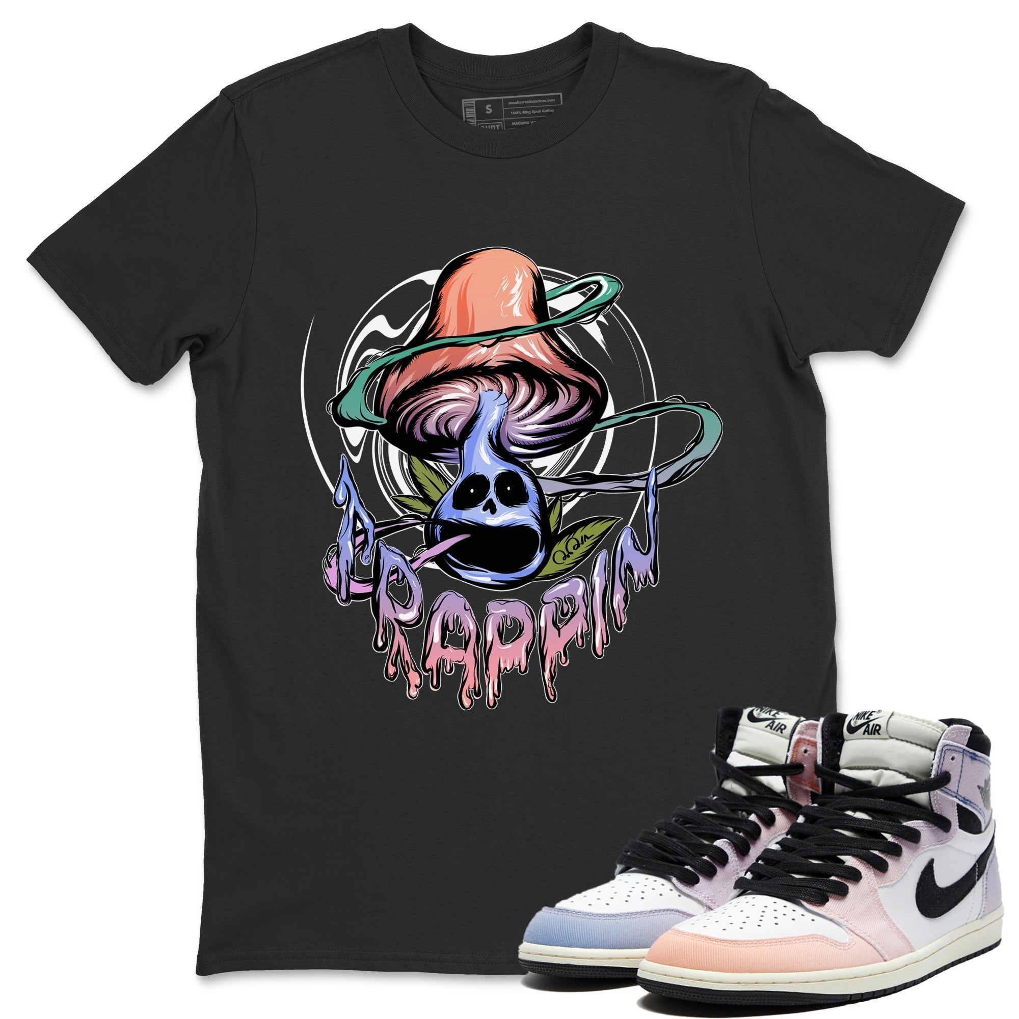 Air Jordan 1 Skyline Shirt To Match Jordans Trippin Mushroom Sneaker Tees AJ1 Skyline Drip Gear Zone Sneaker Matching Clothing Unisex Shirts Black 1