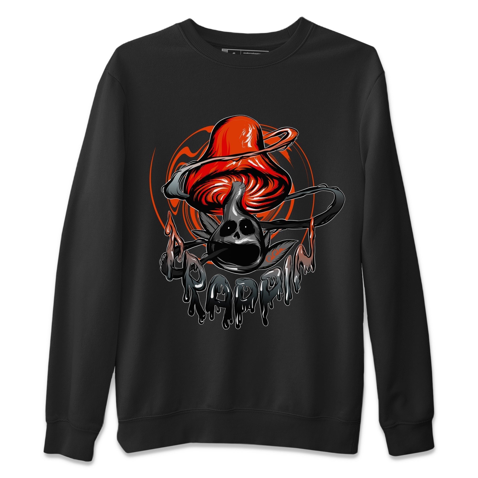 Air Jordan 12 Brilliant Orange Sneaker Match Tees Trippin Mushroom Streetwear Sneaker Shirt AJ12 Brilliant Orange Sneaker Release Tees Unisex Shirts Black 2