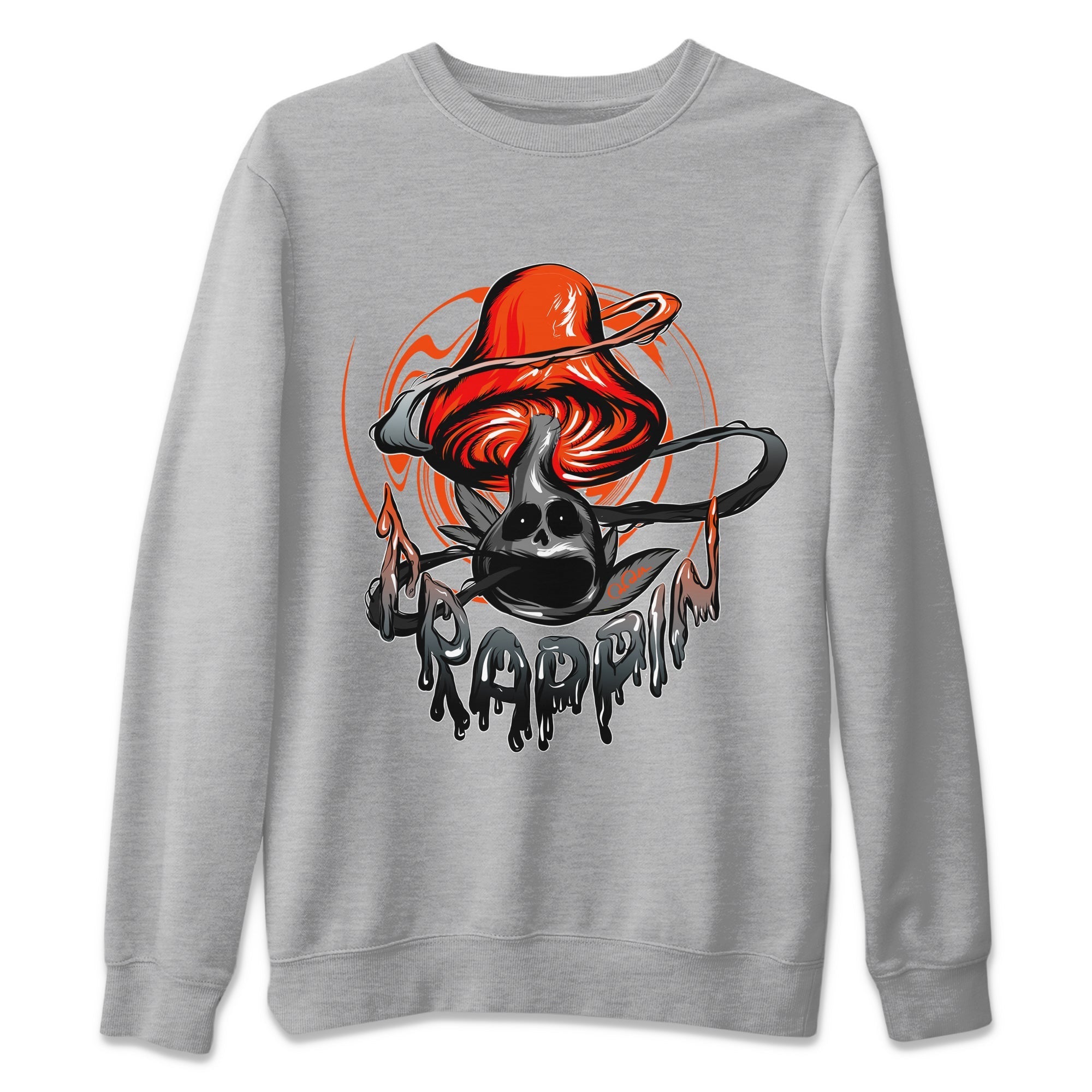 Air Jordan 12 Brilliant Orange Sneaker Match Tees Trippin Mushroom Streetwear Sneaker Shirt AJ12 Brilliant Orange Sneaker Release Tees Unisex Shirts Heather Grey 2