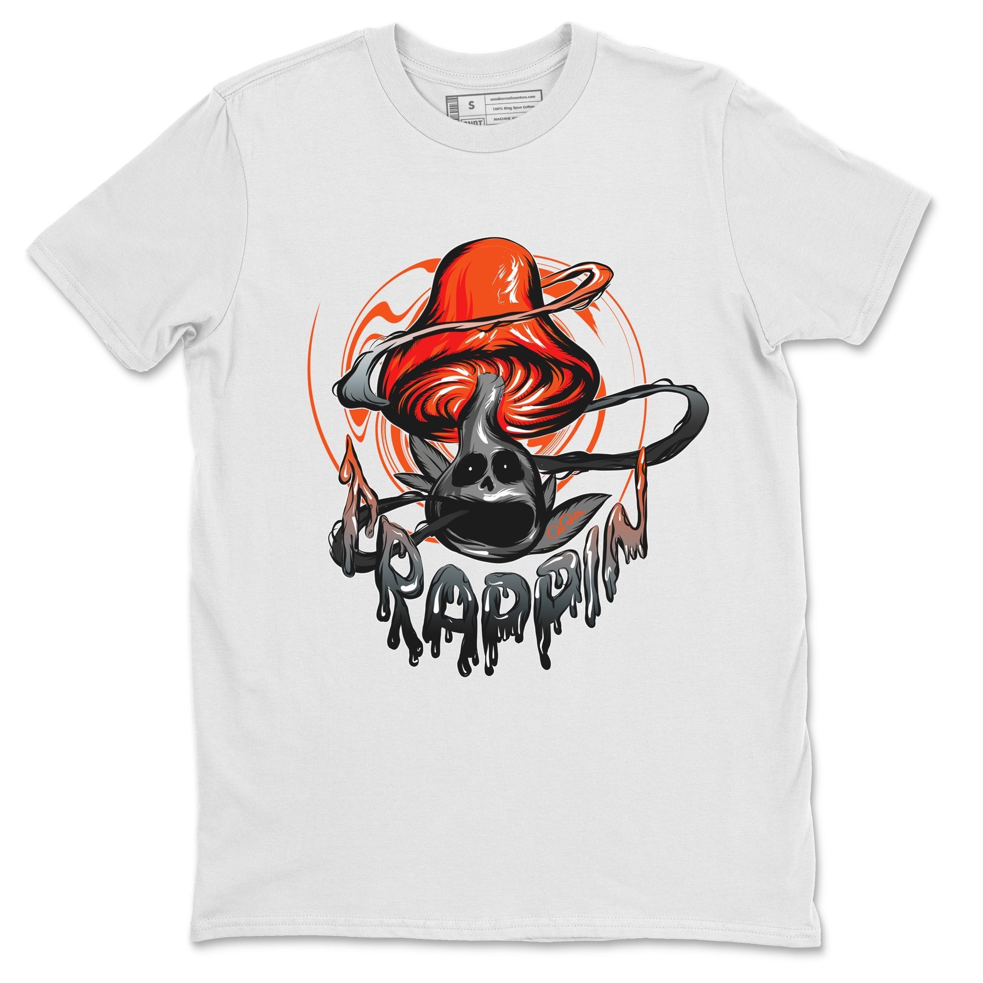 Air Jordan 12 Brilliant Orange Sneaker Match Tees Trippin Mushroom Streetwear Sneaker Shirt AJ12 Brilliant Orange Sneaker Release Tees Unisex Shirts White 2